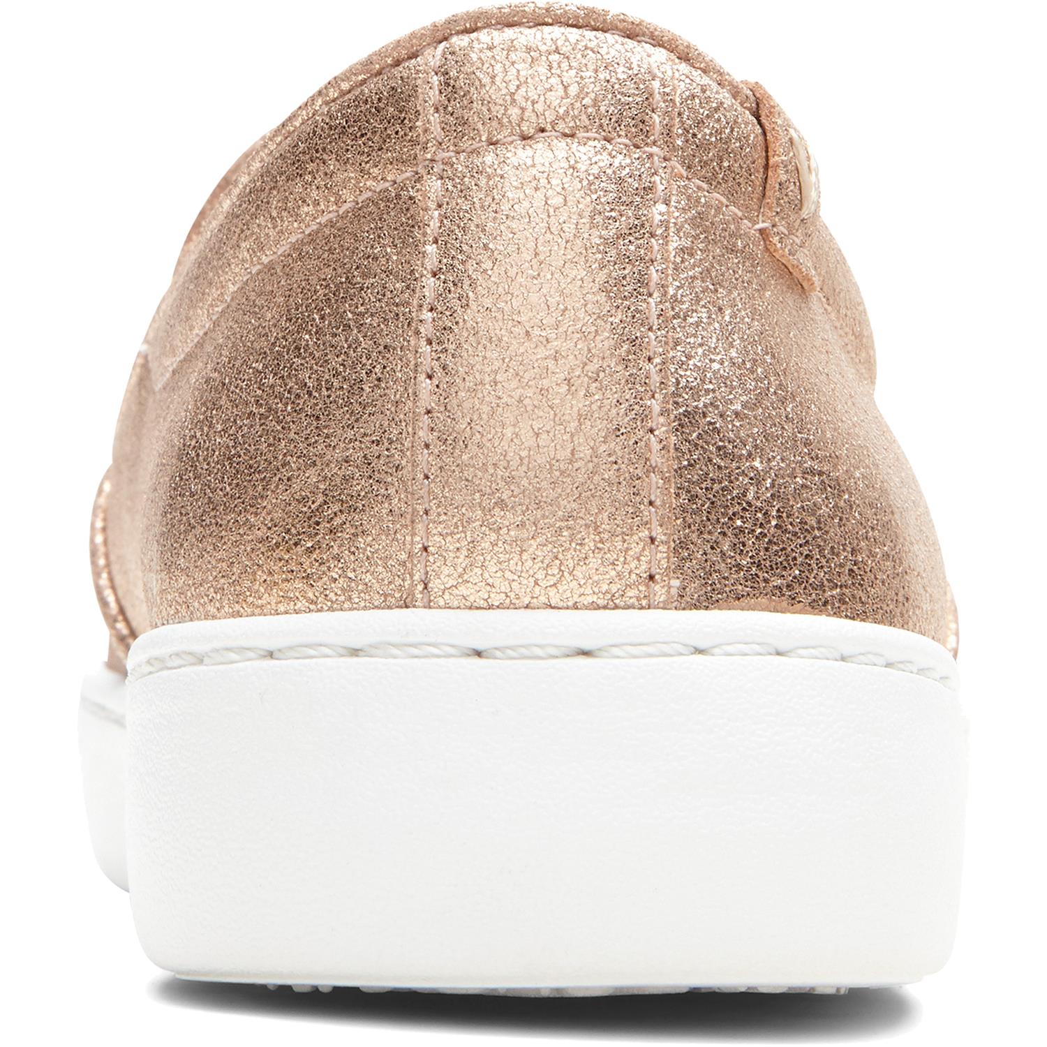 Womens Vionic Vionic Avery Pro Non-Slip Women's Slip On Shoes Rose Gold Metallic Suede Rose Gold Metallic Suede