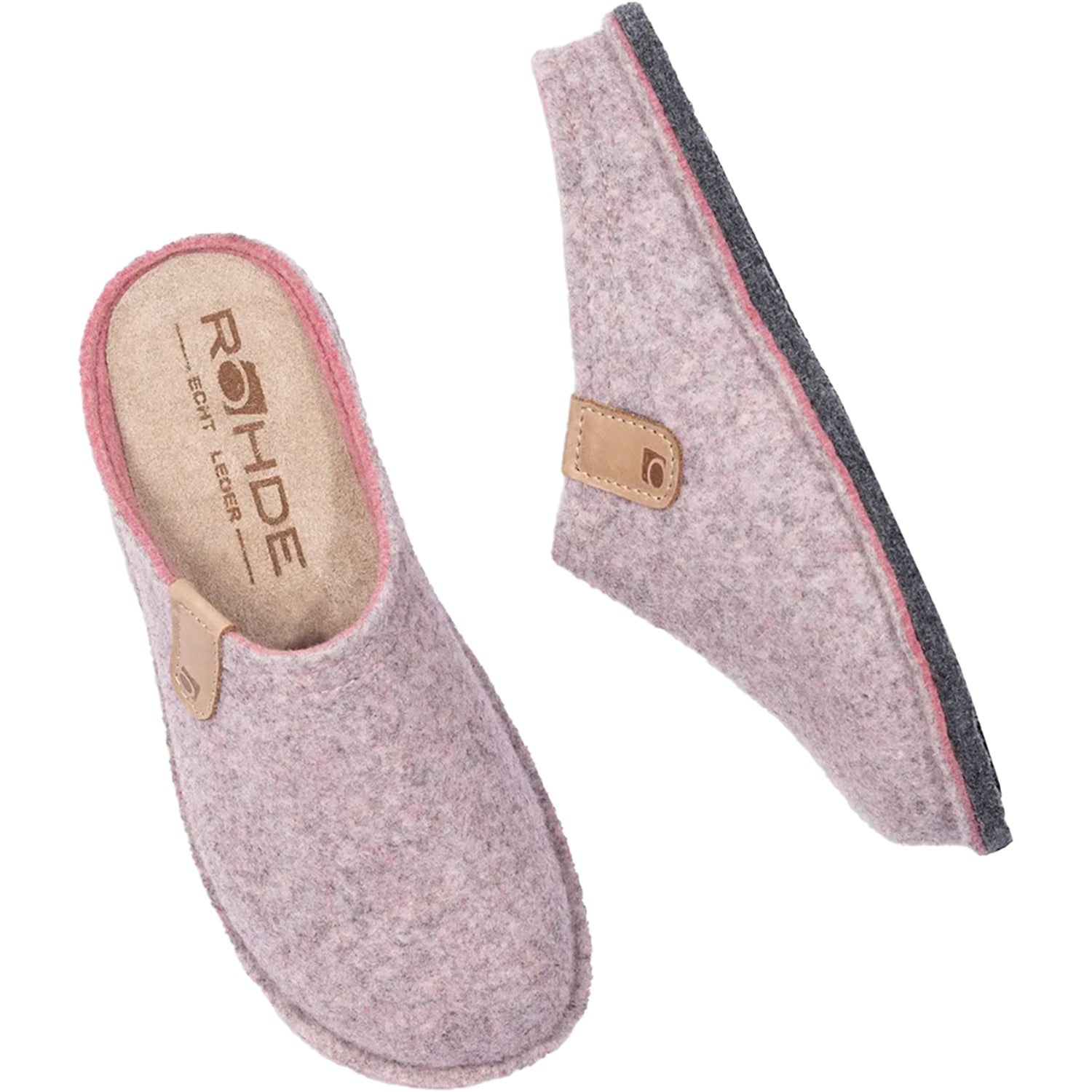 Womens Rohde ROHDE Lucca-D Women's Open Back Slippers Rose Synthetic Rose Synthetic