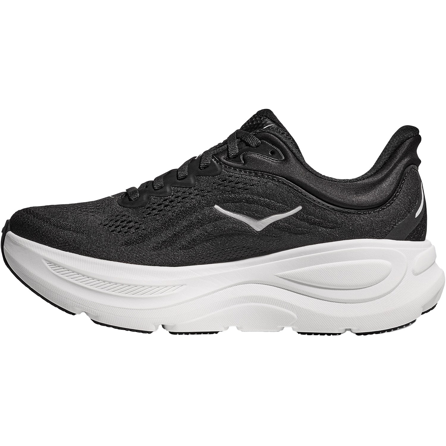 Womens Hoka one one Women's Hoka Bondi 9 Black/White Mesh (Neutral Support) Black/White Mesh