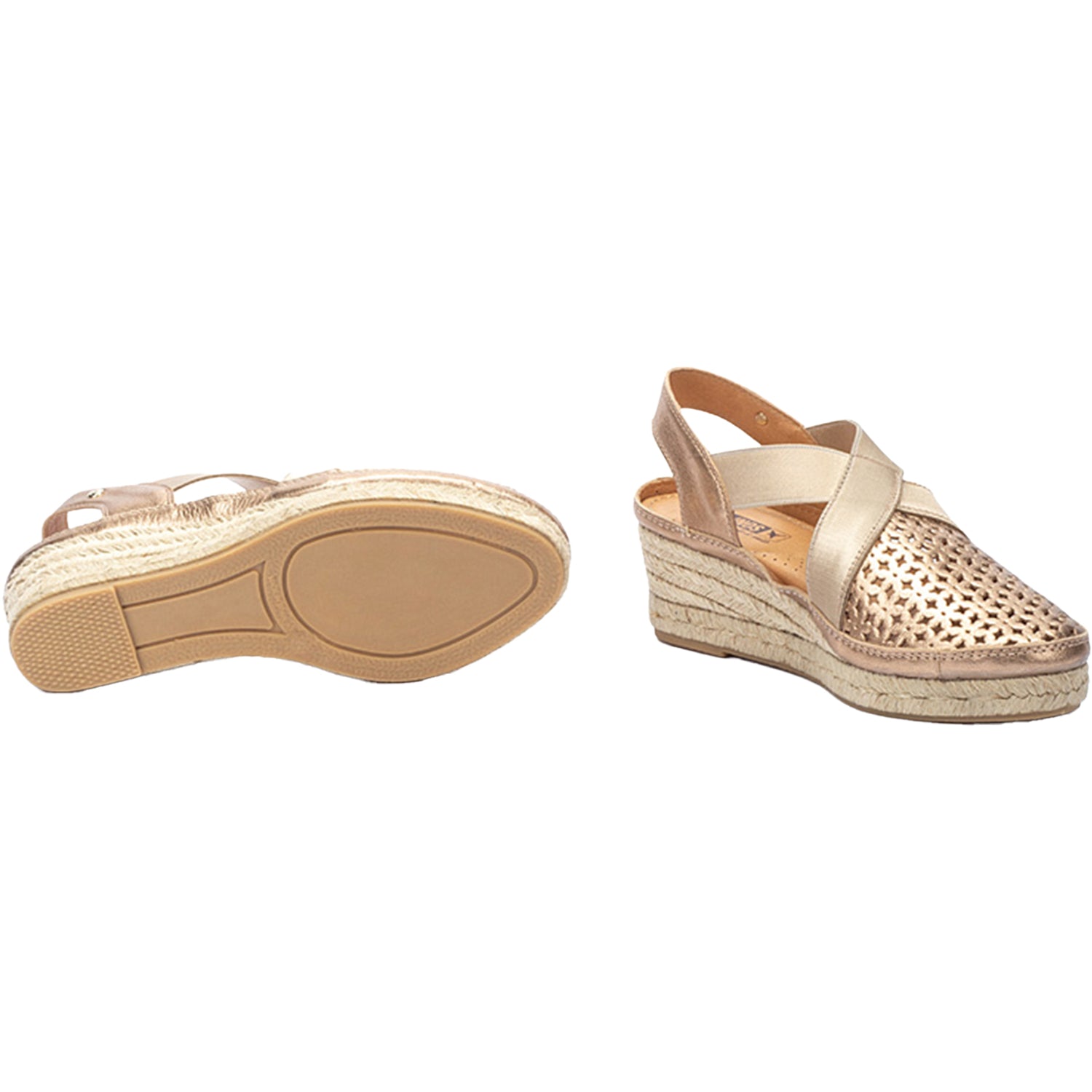 Womens Pikolinos Pikolinos Benidorm W4A-1546CL Women's Wedge Sandals Champagne Champagne