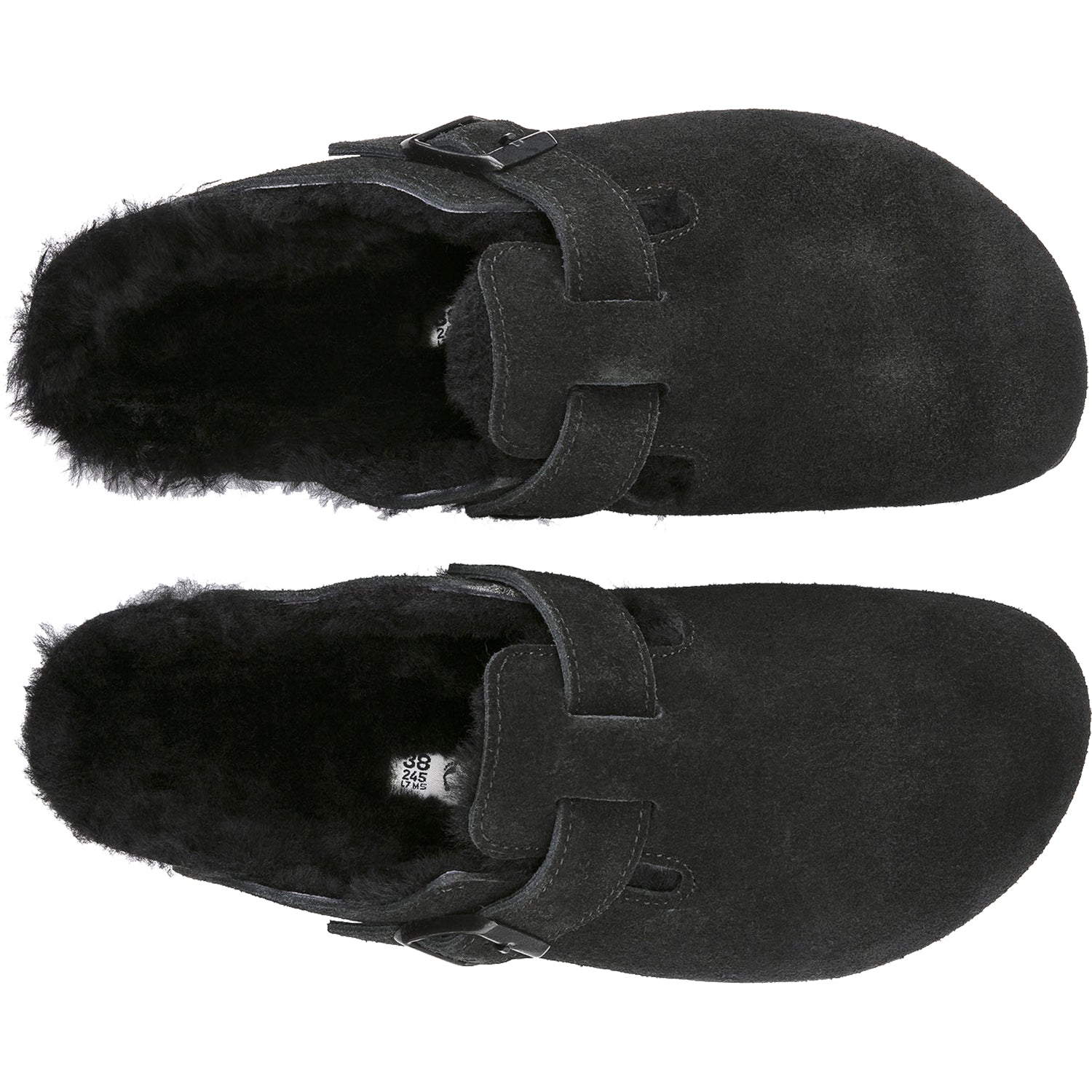 Unisex Birkenstock Birkenstock Boston Shearling Unisex Clogs Black Suede Black Suede