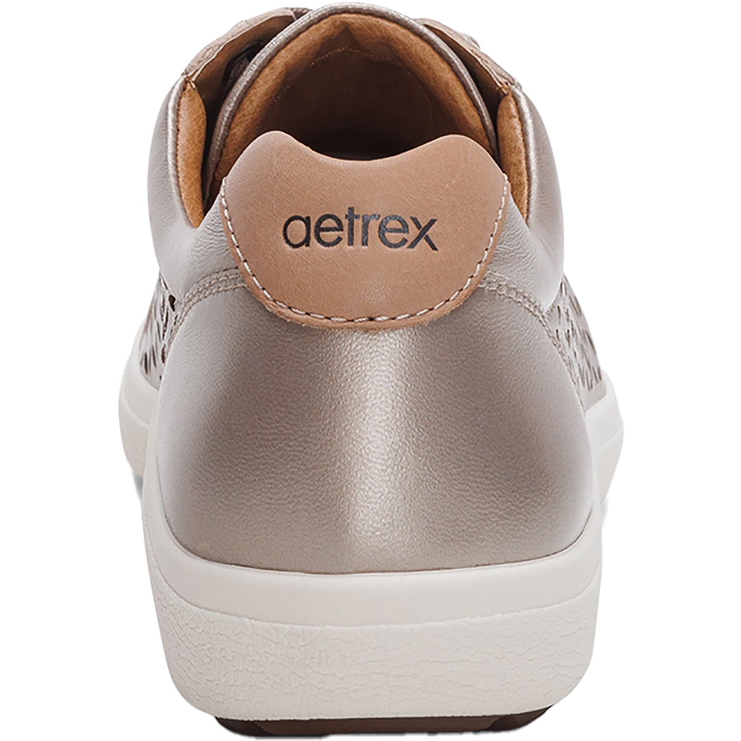 Womens Aetrex Aetrex Courtney Cutout Women's Sporty Lace Up Shoes White Gold White Gold