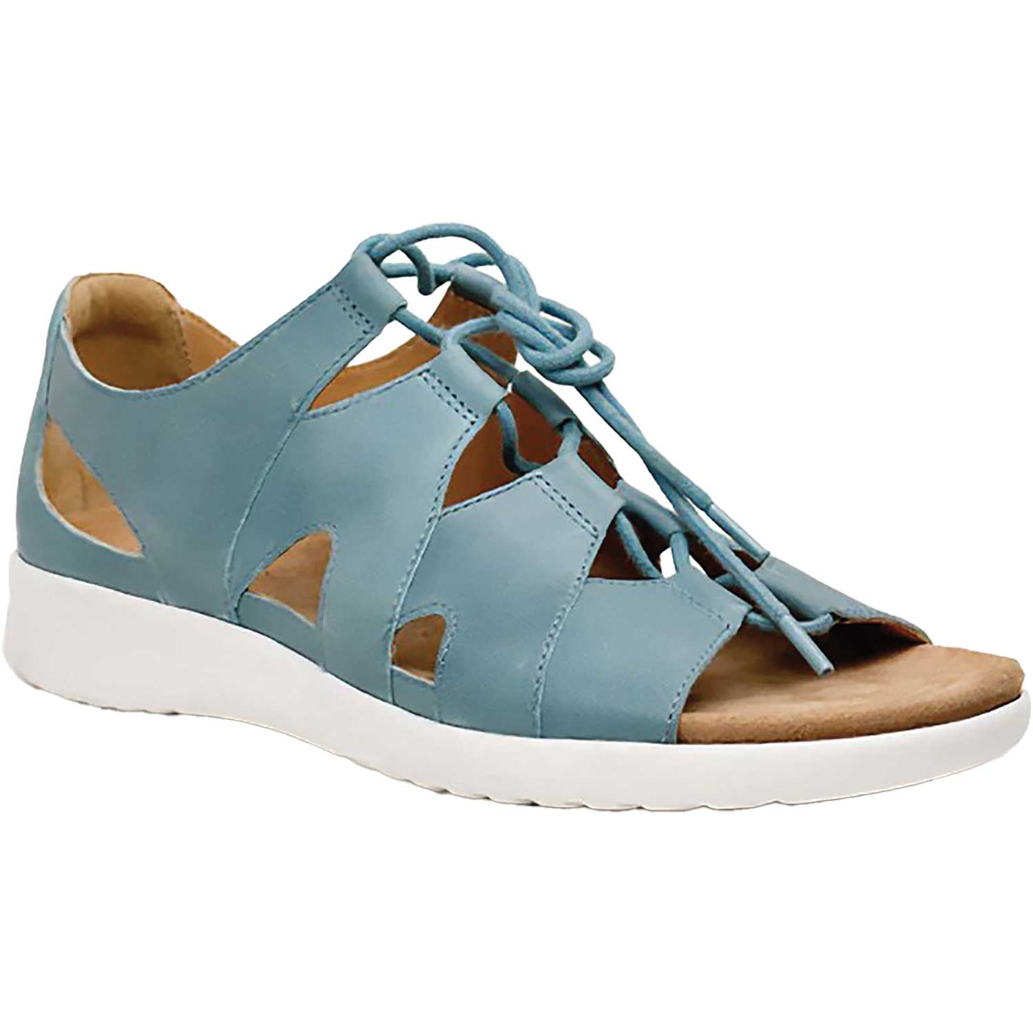 Womens Ziera Ziera Barnett Women's Lace Up Shoes Sandals Blue/White Leather Blue/White Leather