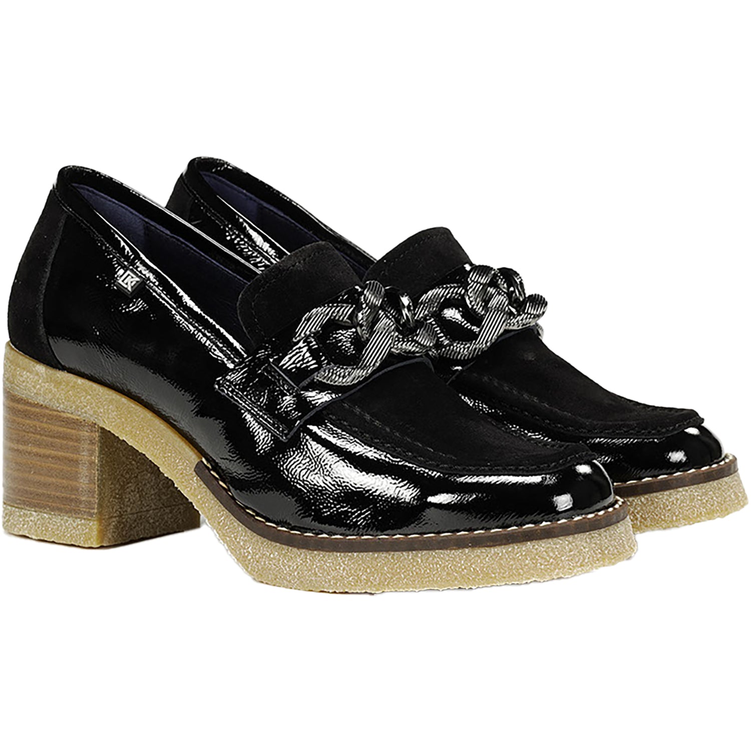 Womens Dorking Women's Dorking Oprah D9193 Black Dat/Leather Combo Black Dat/Leather Combo