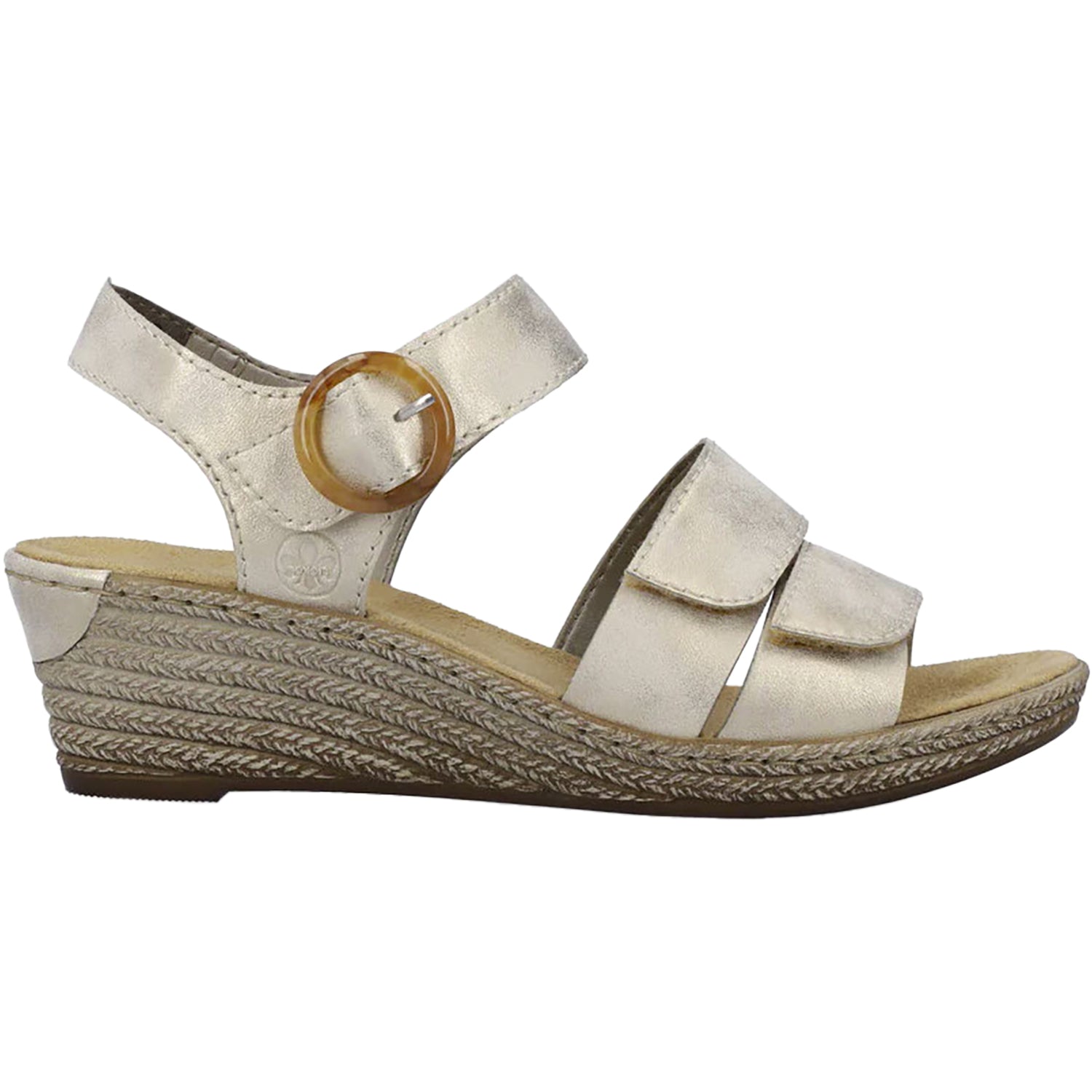 Womens Rieker Rieker 62487-60 Fanni 87 Women's Wedge Sandals Muschel Synthetic Muschel Synthetic