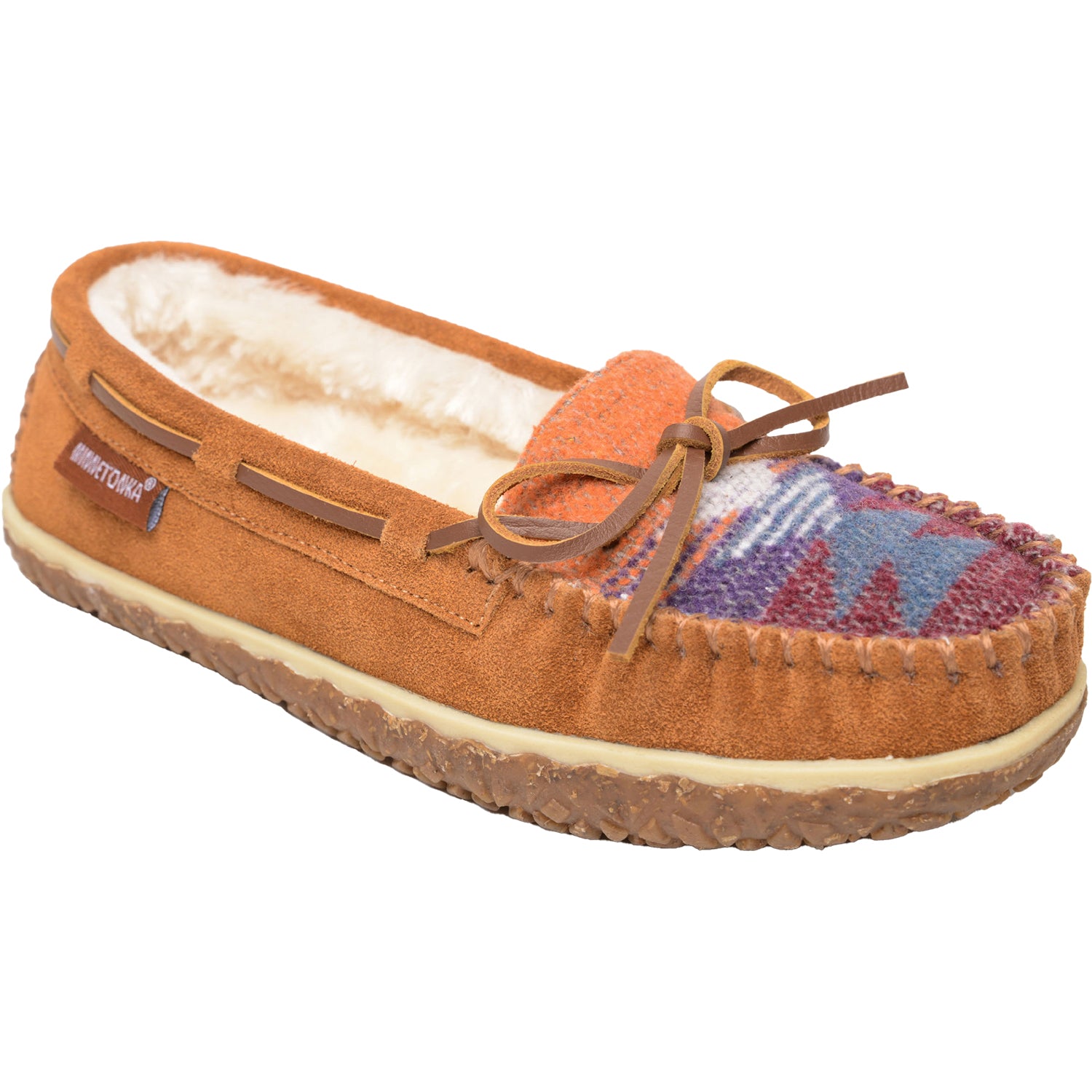 Womens Minnetonka Women's Minnetonka Tilia Brown Multi Suede Brown Multi Suede