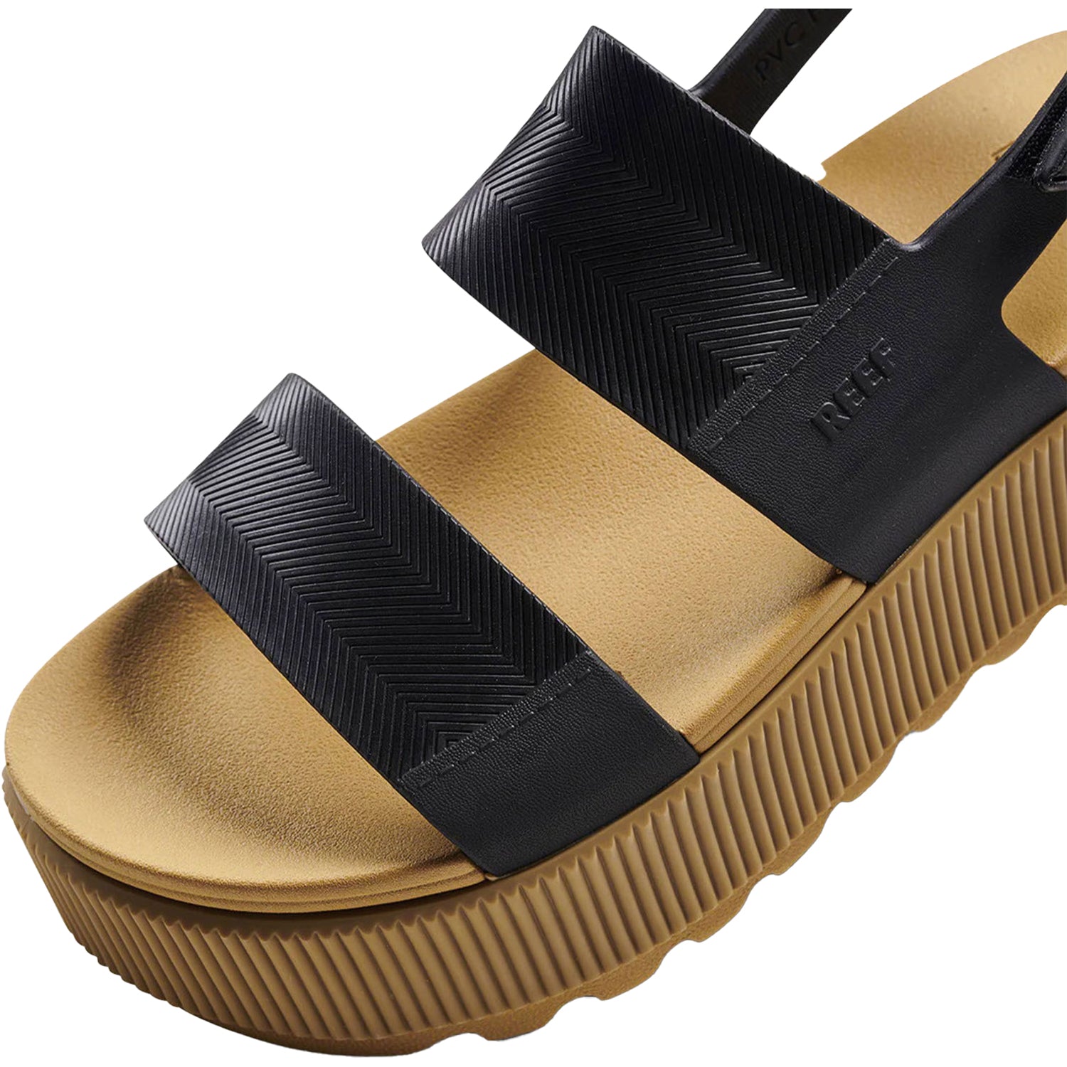 Womens Reef Reef Water Vista Higher Women's Ankle Strap Platform Sandals Black/Tan Black/Tan