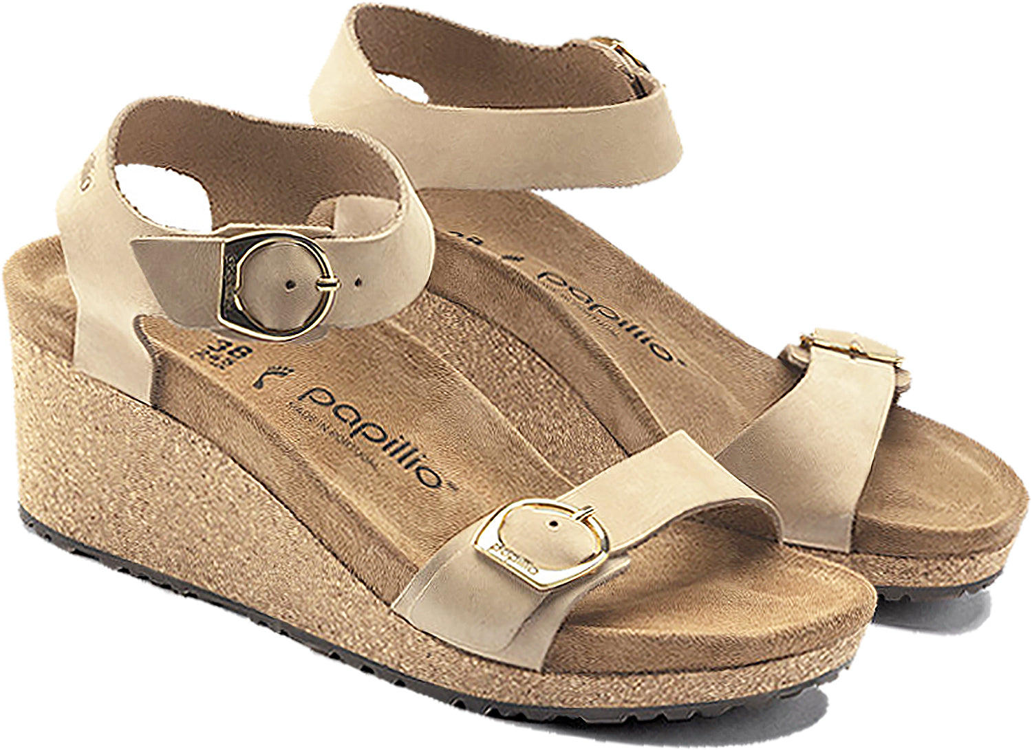 Womens Birkenstock Women's Birkenstock Papillio Soley Sandcastle Nubuck Sandcastle Nubuck