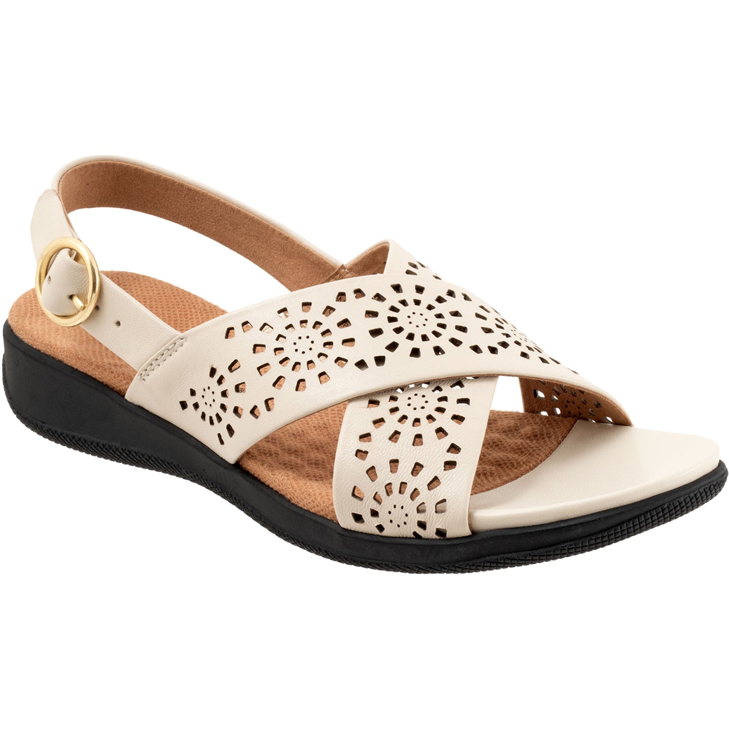 Womens Soft walk Soft Walk Tillman Sling Perf Women's Sandals Bone Leather Bone Leather