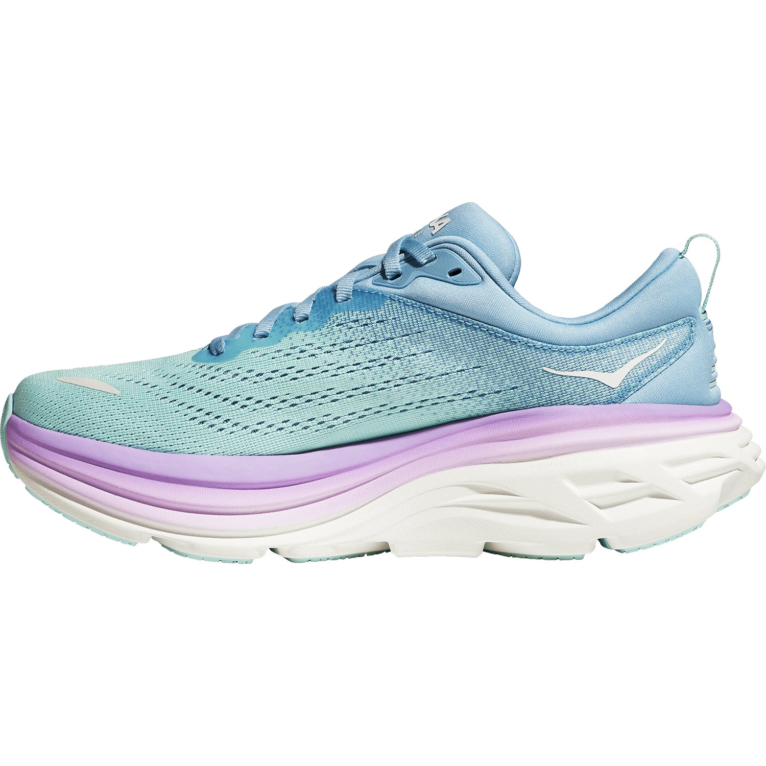 Womens Hoka one one Hoka Bondi 8 (Neutral Support) Women's Running Shoes Airy Blue/Sunlit Ocean Mesh Airy Blue/Sunlit Ocean Mesh