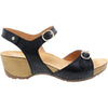 Womens Dansko Dansko Tricia Women's Wedge Heel Sandals Black Milled Burnished Leather Black Milled Burnished Leather