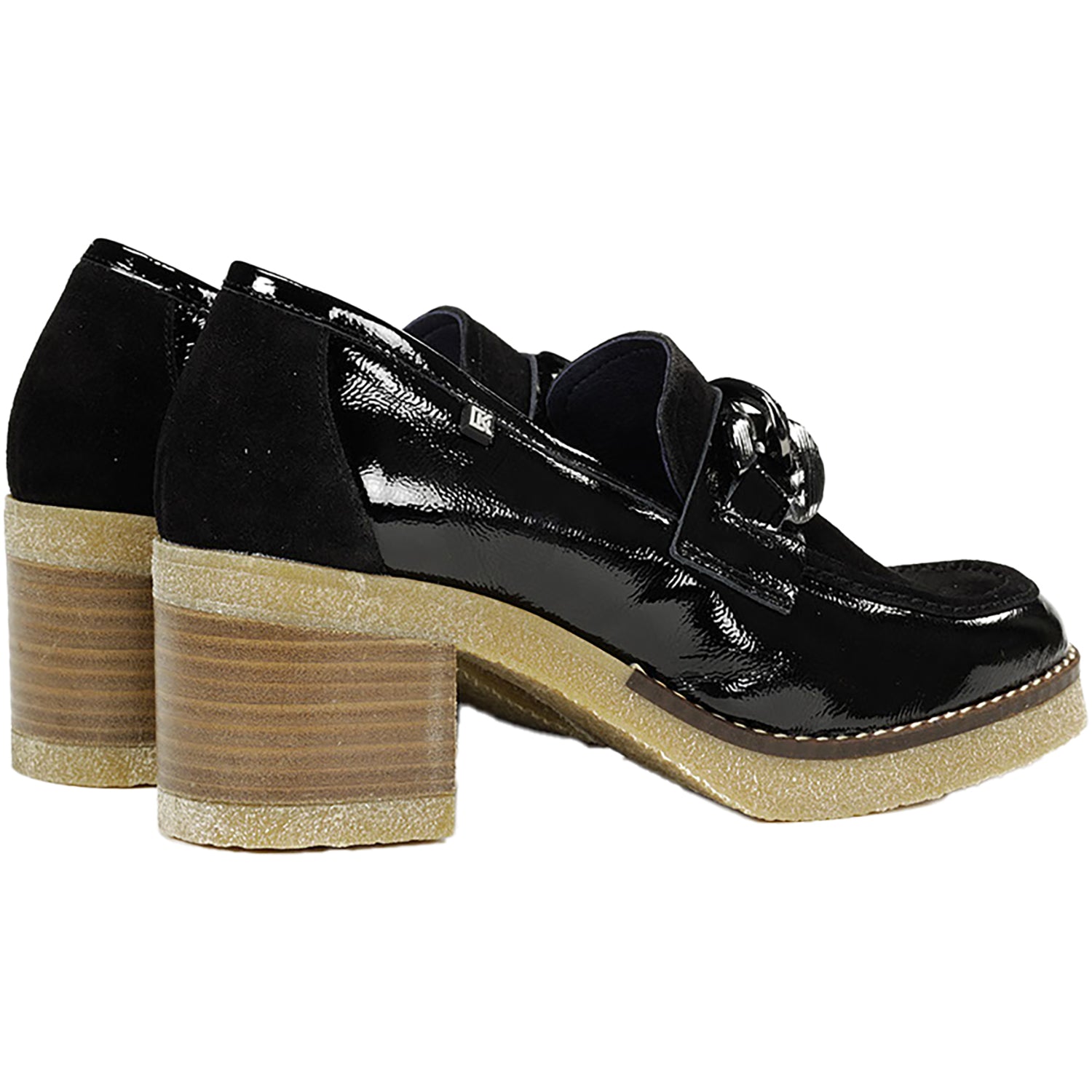Womens Dorking Women's Dorking Oprah D9193 Black Dat/Leather Combo Black Dat/Leather Combo