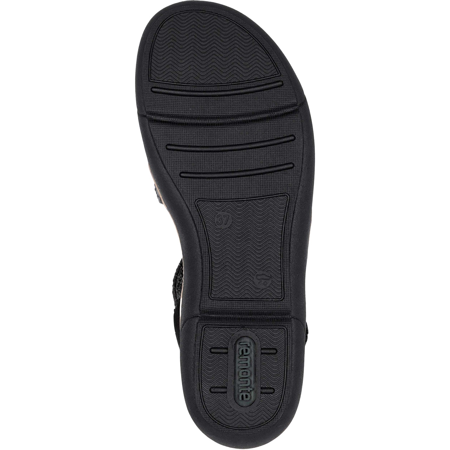 Womens Remonte Remonte R6861-02 Women's Sandals Black Woven Stretch Black Woven Stretch