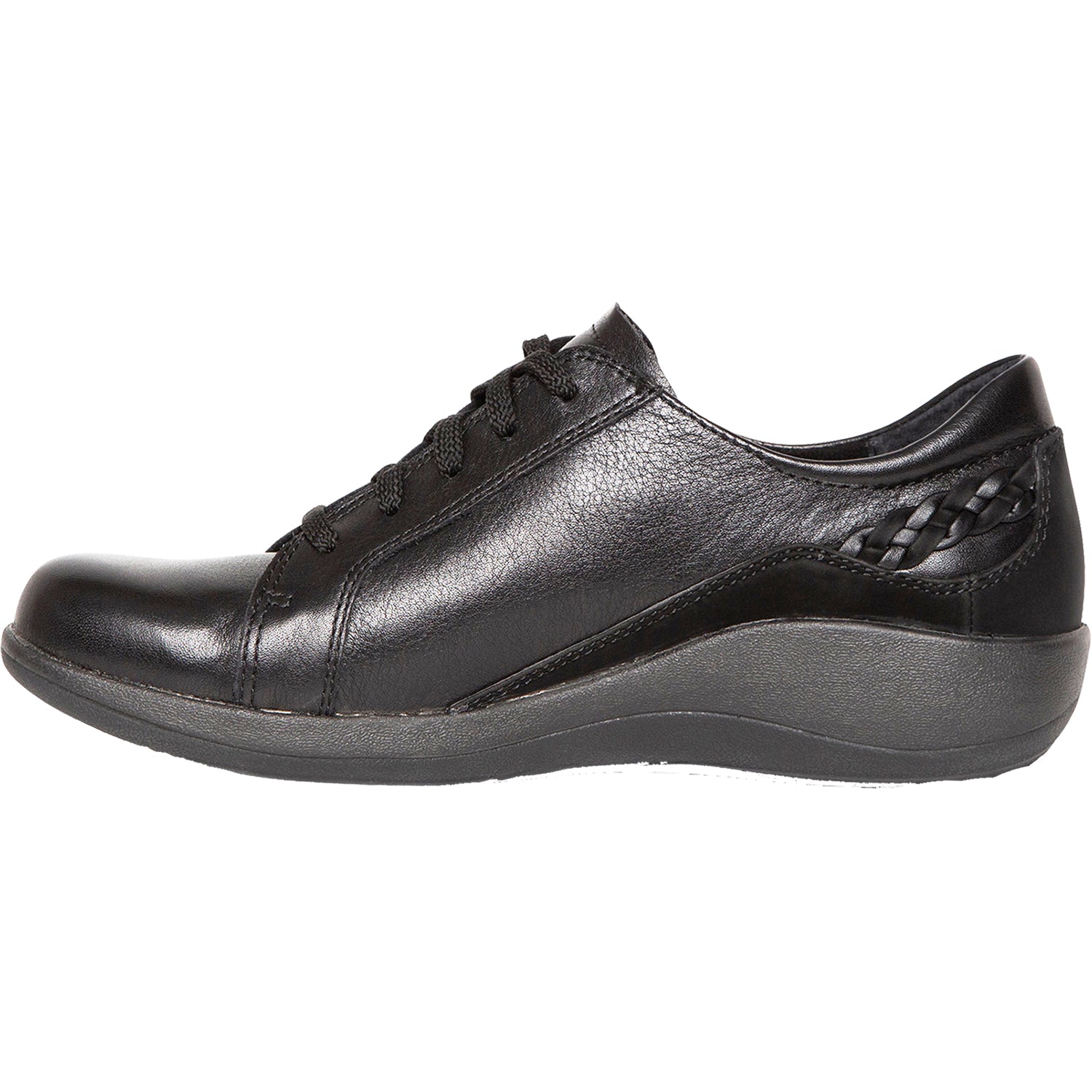 Womens Aetrex Aetrex Dana Women's Lace Up Shoes Oxfords Black Leather Black Leather