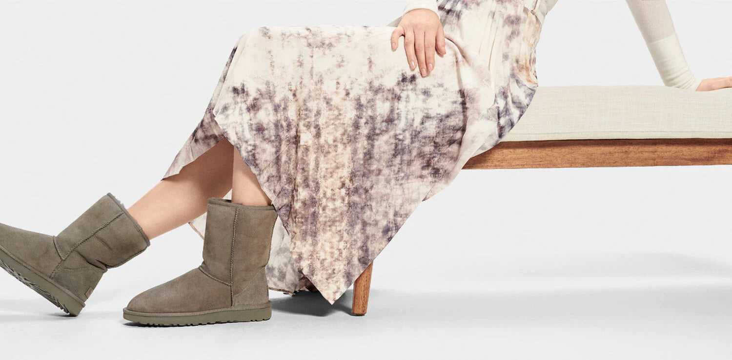 Womens Ugg Women's UGG Classic Short II Grey Sheepskin Grey Sheepskin