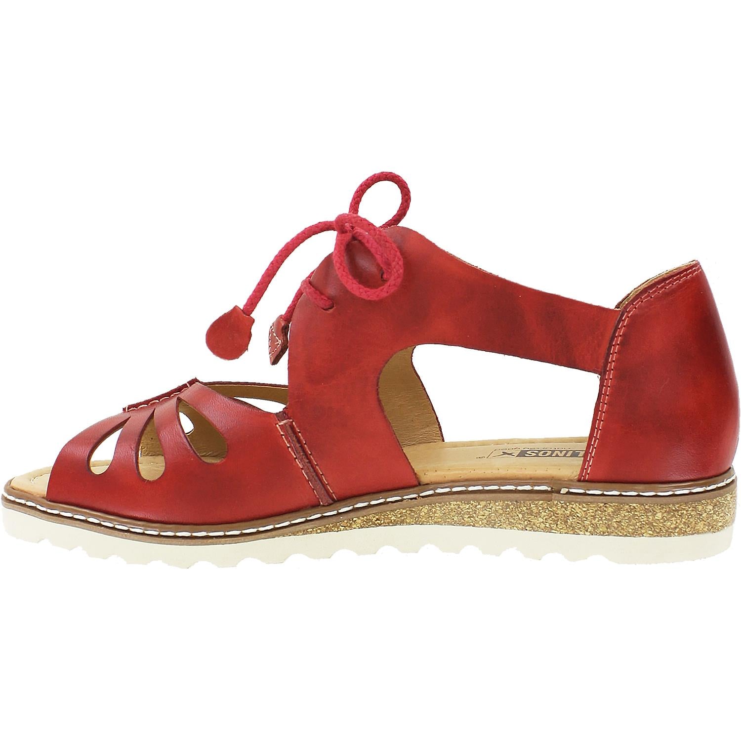 Womens Pikolinos Pikolinos Alcudia W1L-0917 Women's Lace Up Shoes Sandals Coral Leather Coral Leather