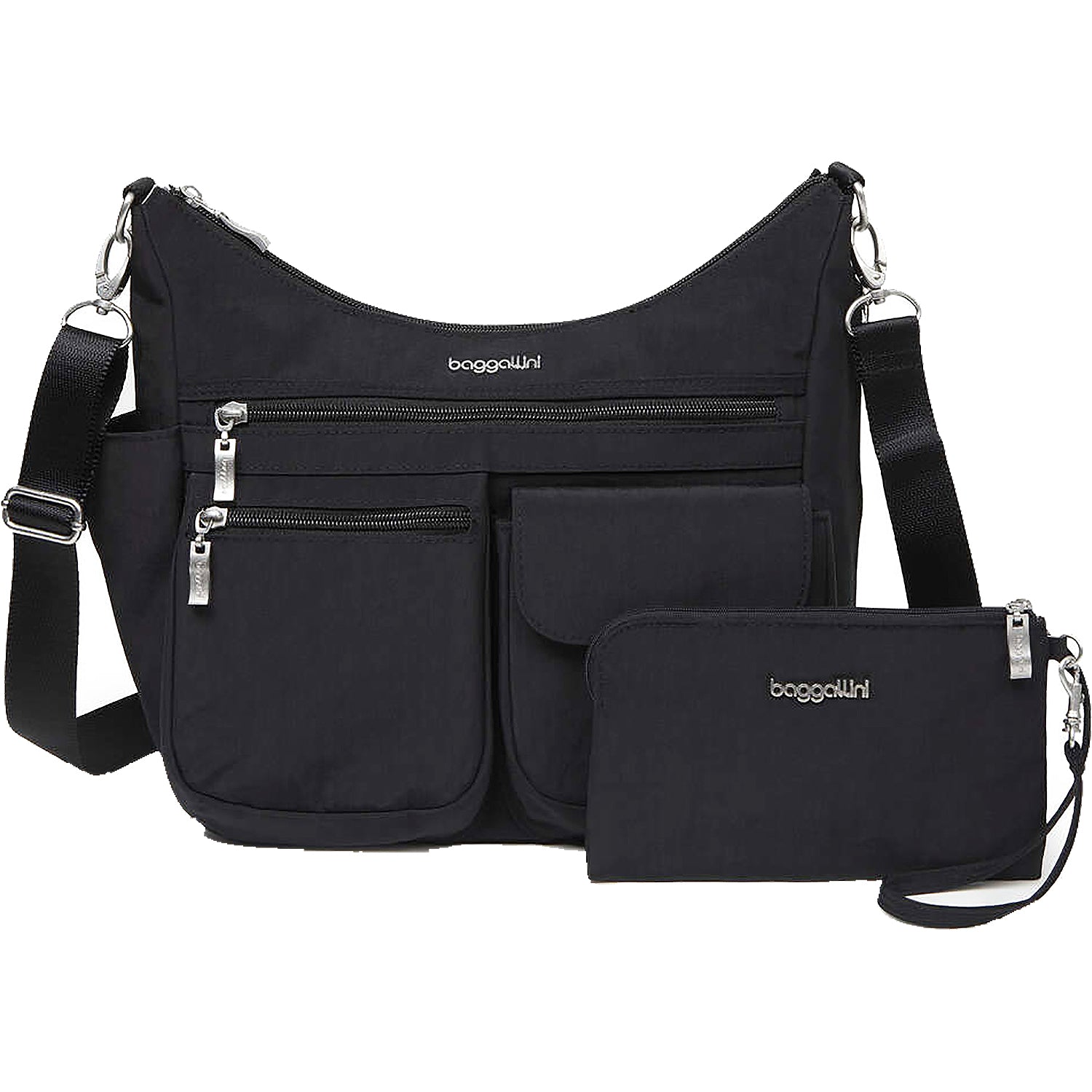 Womens Baggallini Baggallini Modern Everywhere Hobo Handbag Black Nylon Black Nylon
