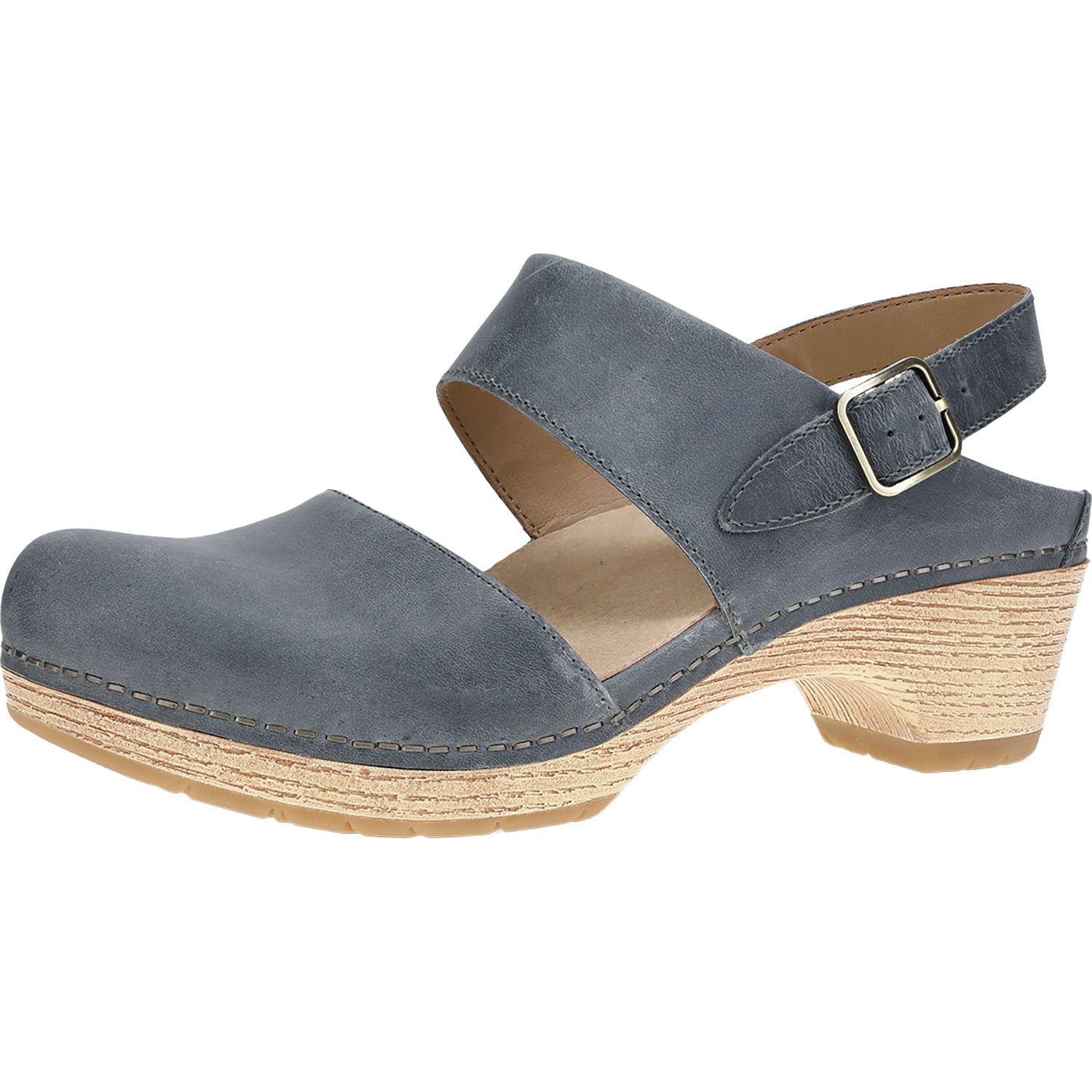 Womens Dansko Dansko Lucia Women's MJ Sandals Denim Oiled Pull Up Leather Denim Oiled Pull Up Leather