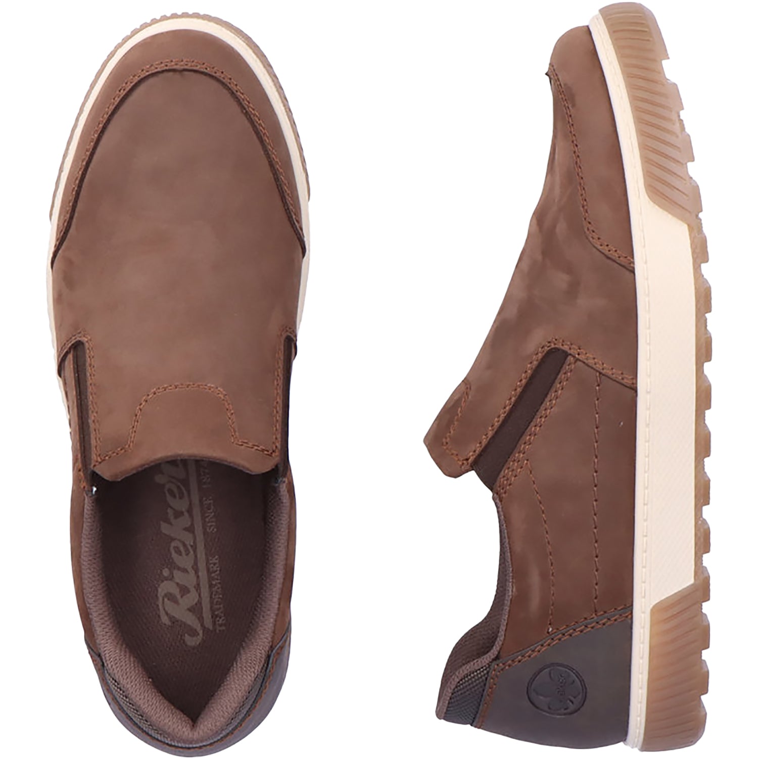 Mens Rieker Rieker 18951-25 Rex 51 Men's Slip Ons Cigar/Moro/Braun-Schwarz Cigar/Moro/Braun-Schwarz