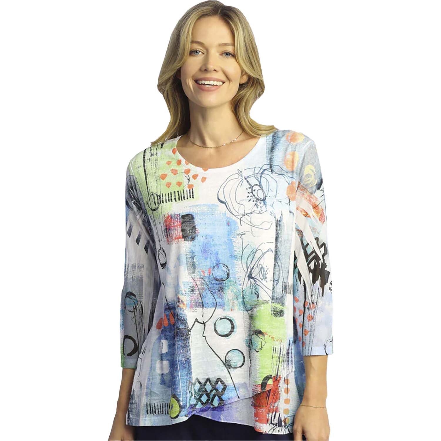 Womens Jess & jane Jess & Jane Burnout Tunic W/Mesh Women's Clothing Kara Kara