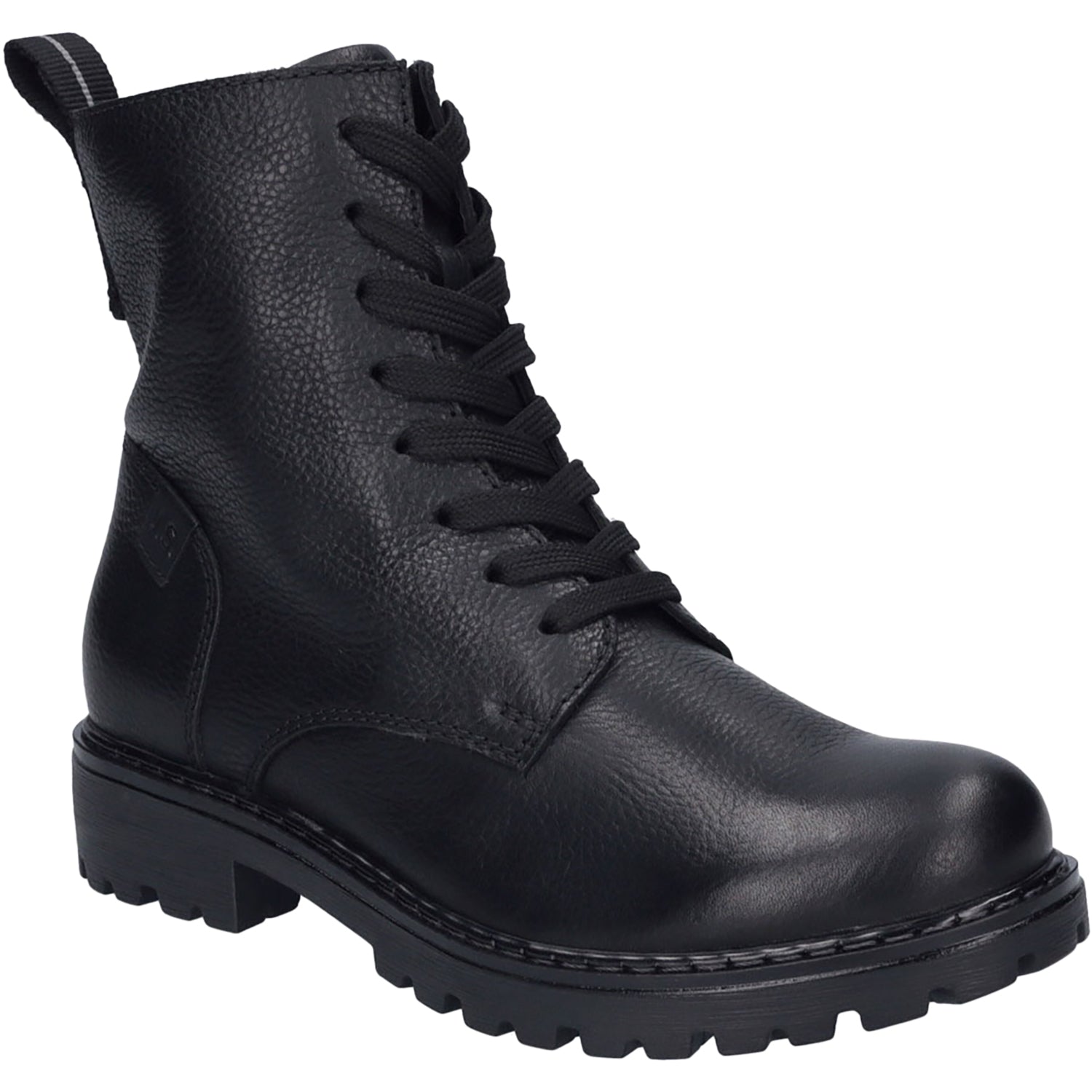 Womens Josef seibel Josef Seibel Marta 02 Women's Combat Boots Black/Black Leather Black/Black Leather