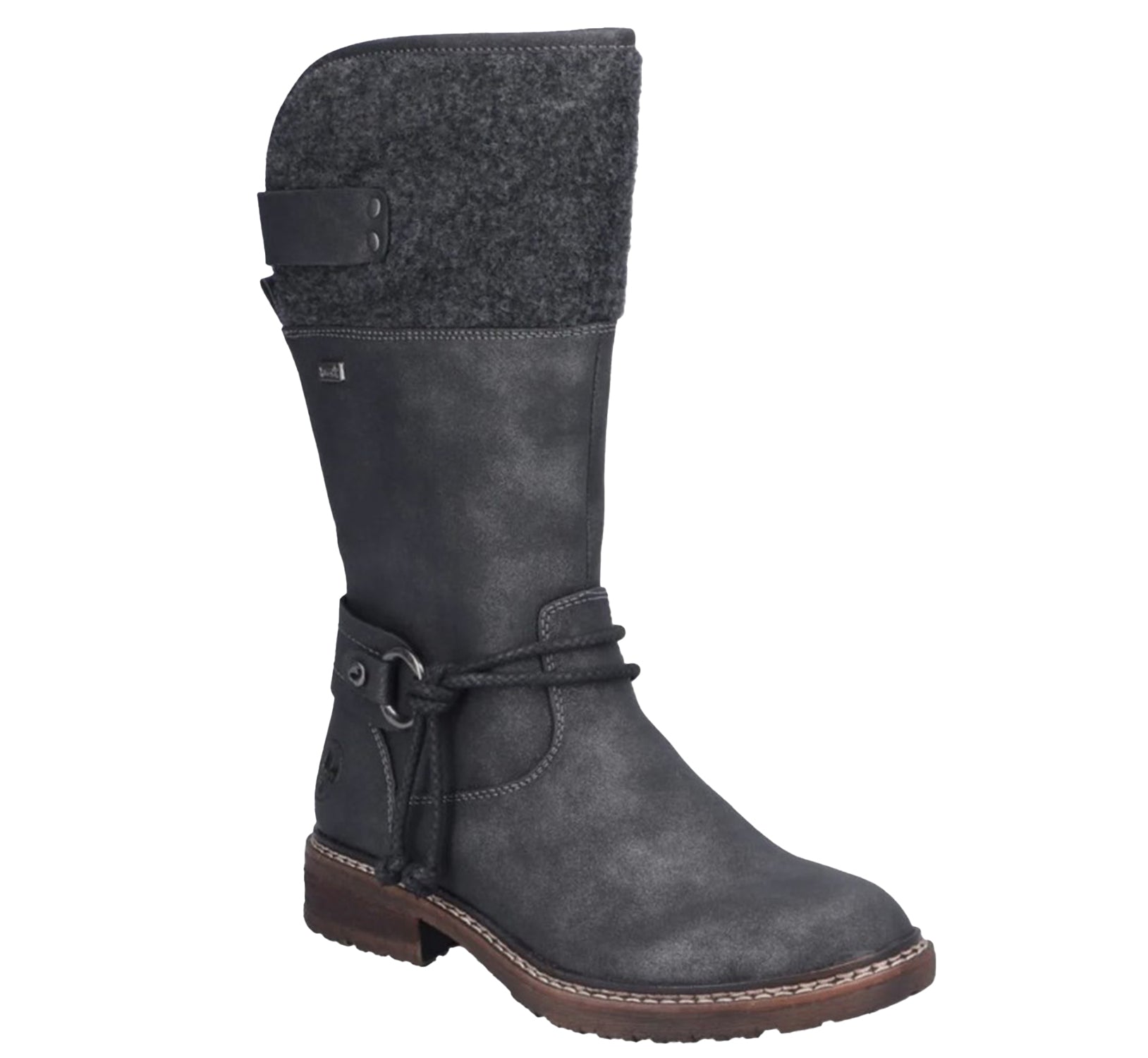 Womens Rieker Rieker 94774-45 Dominika 74 Women's Ankle Boots Graphite/Anthrazit Synthetic Graphite/Anthrazit Synthetic