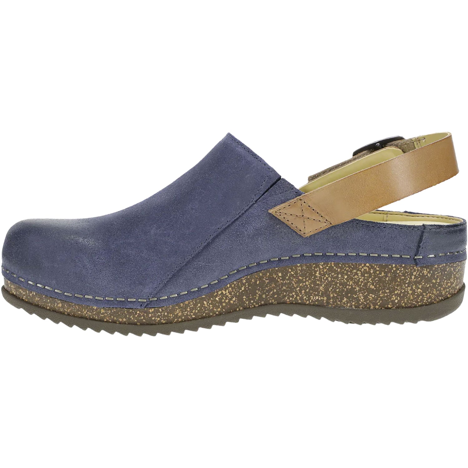 Womens Dansko Dansko Merrin Women's Sling Back Clogs Blue Burnished Suede Blue Burnished Suede