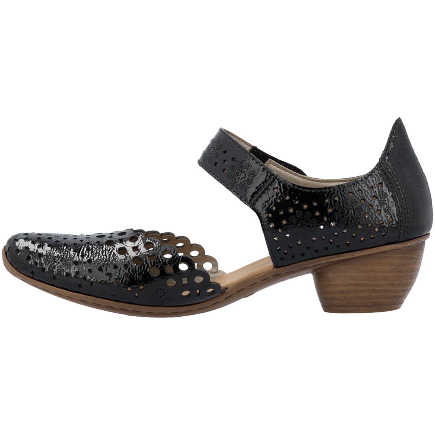 Womens Rieker Rieker 43753-02 Mirjam 53 Women's Dressy Mary Janes Nero/Black Leather Nero/Black Leather