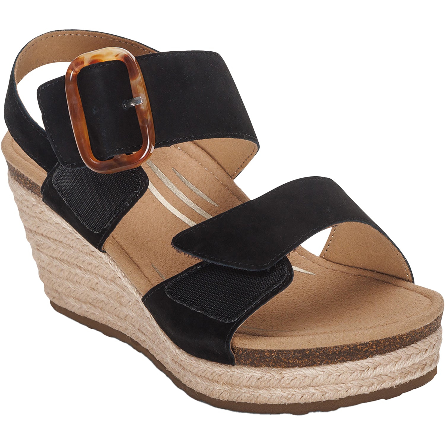 Womens Aetrex Aetrex Ashley Women's Sandals Black Leather Black Leather
