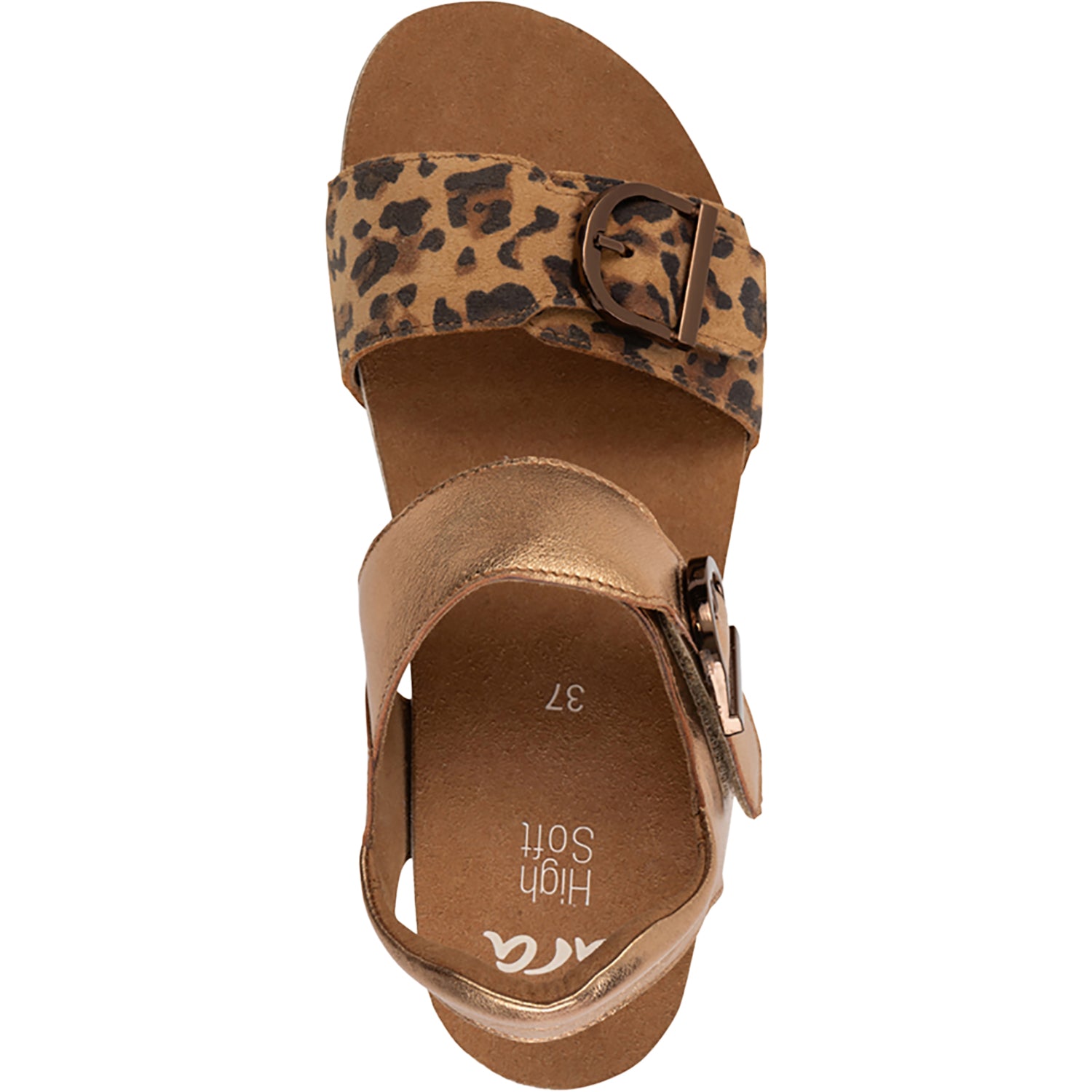 Womens Ara shoes Ara Nova Women's Wedge Sandals Leopard/Whiskey Metallic Leopard/Whiskey Metallic