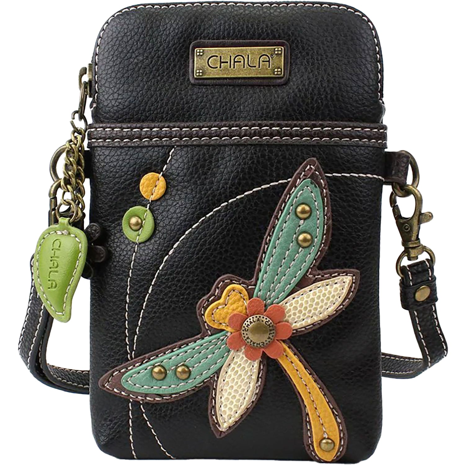 Unisex Chala Chala Dragonfly Cellphone Crossbody Purses & Handbags Black Black