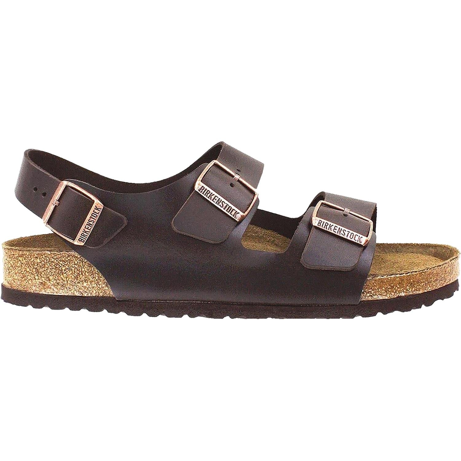 Unisex Birkenstock Birkenstock Milano Soft Footbed Unisex Brown Sandals Brown Amalfi Leather Brown Amalfi Leather