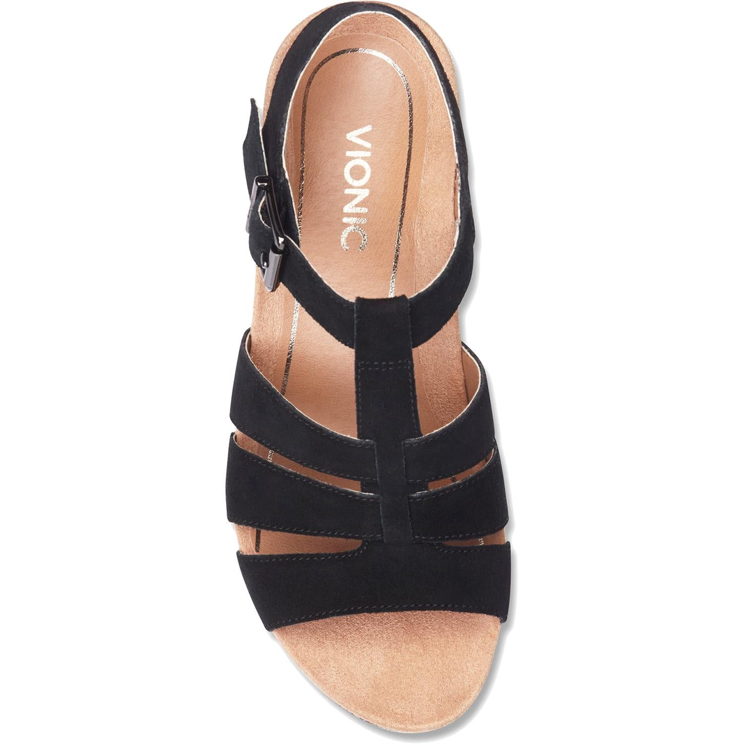 Womens Vionic Vionic Tawny Women's Wedge Heel Sandals Black Suede Black Suede