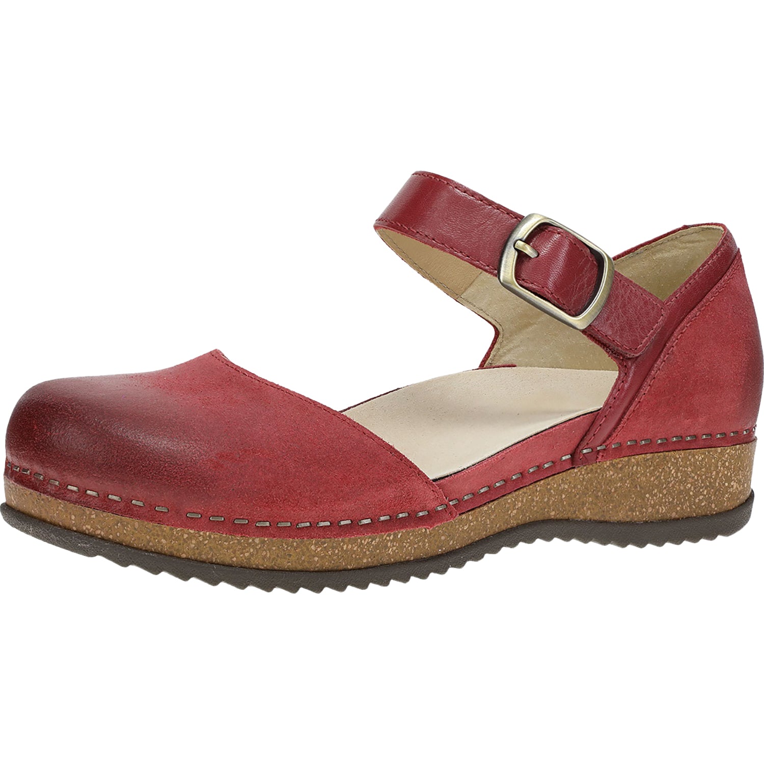 Womens Dansko Women's Dansko Mae Red Burnished Suede Red Burnished Suede