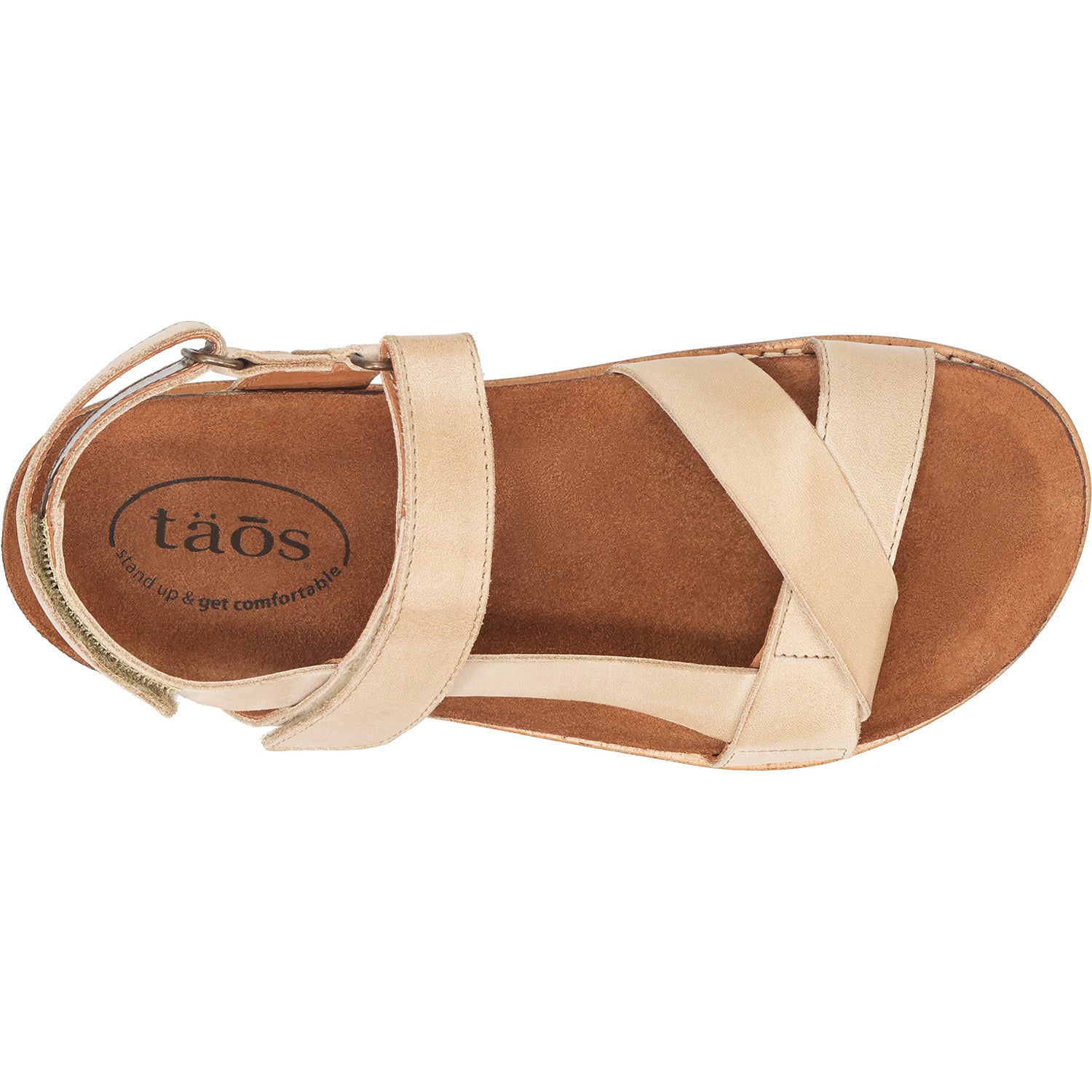 Womens Taos Taos Sideways Women's Ankle Strap Sandals Stone Leather Stone Leather
