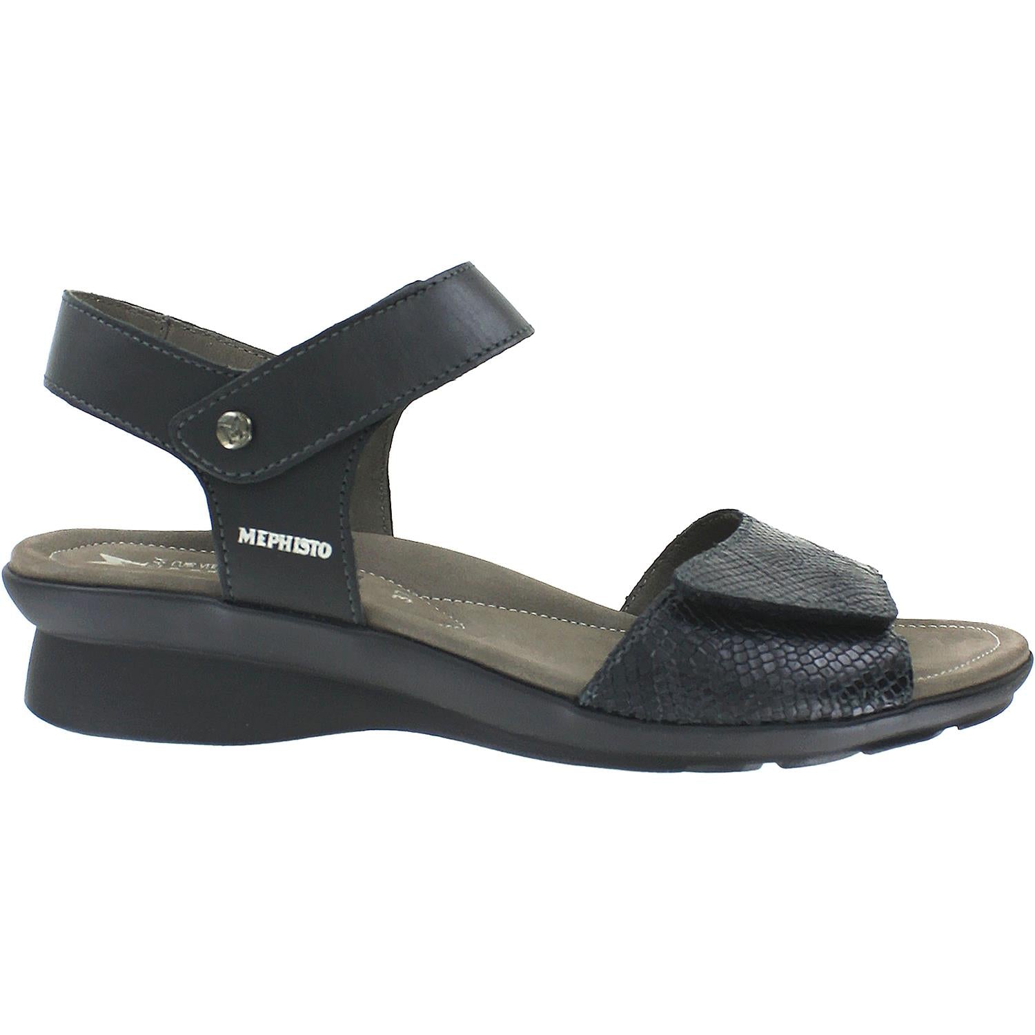 Womens Mephisto Mephisto Pattie Women's Backstrap Sandals Black Leather Black Leather