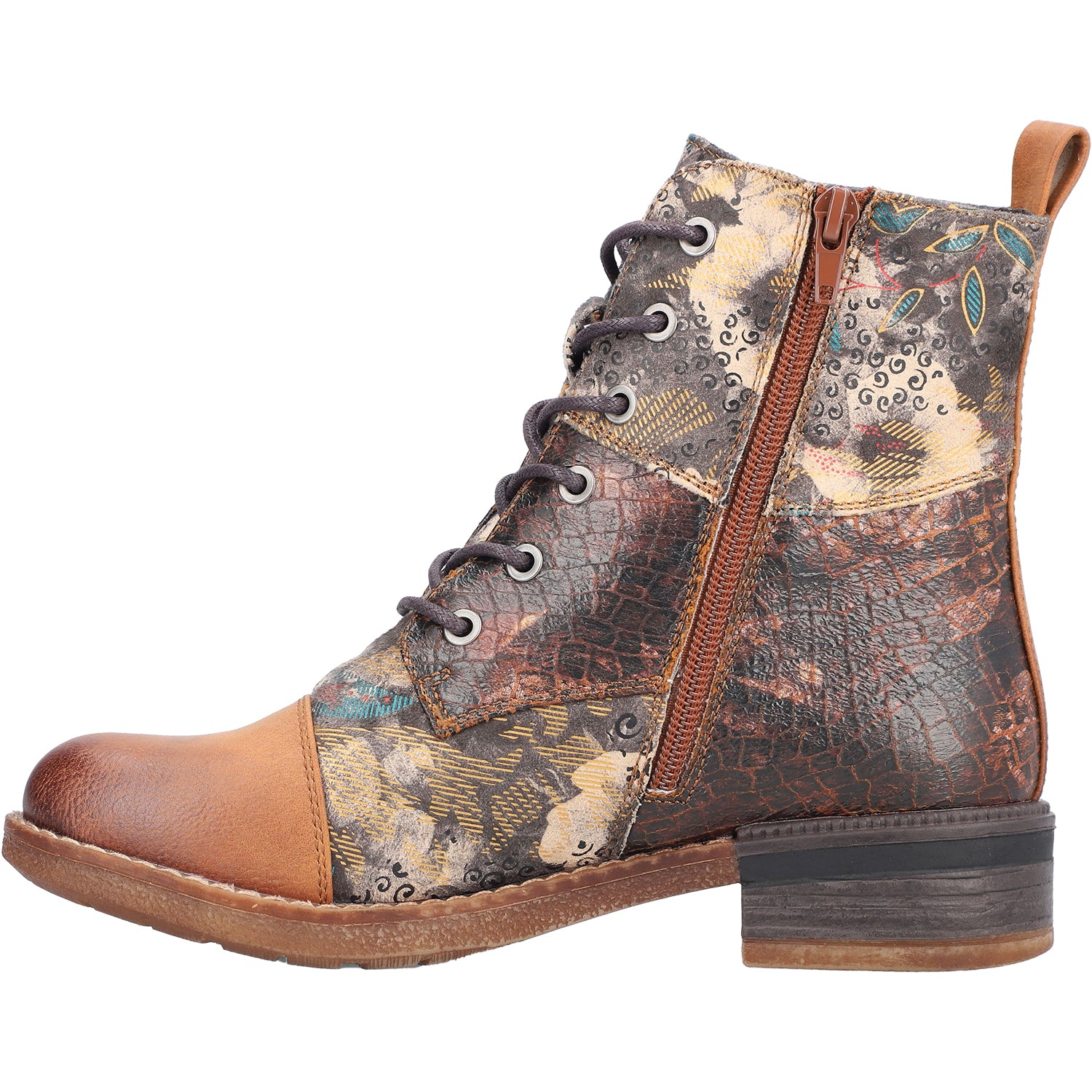 Womens Rieker Rieker 94611-90 Women's Boots Nuss/Rauch-Multi Synthetic Nuss/Rauch-Multi Synthetic