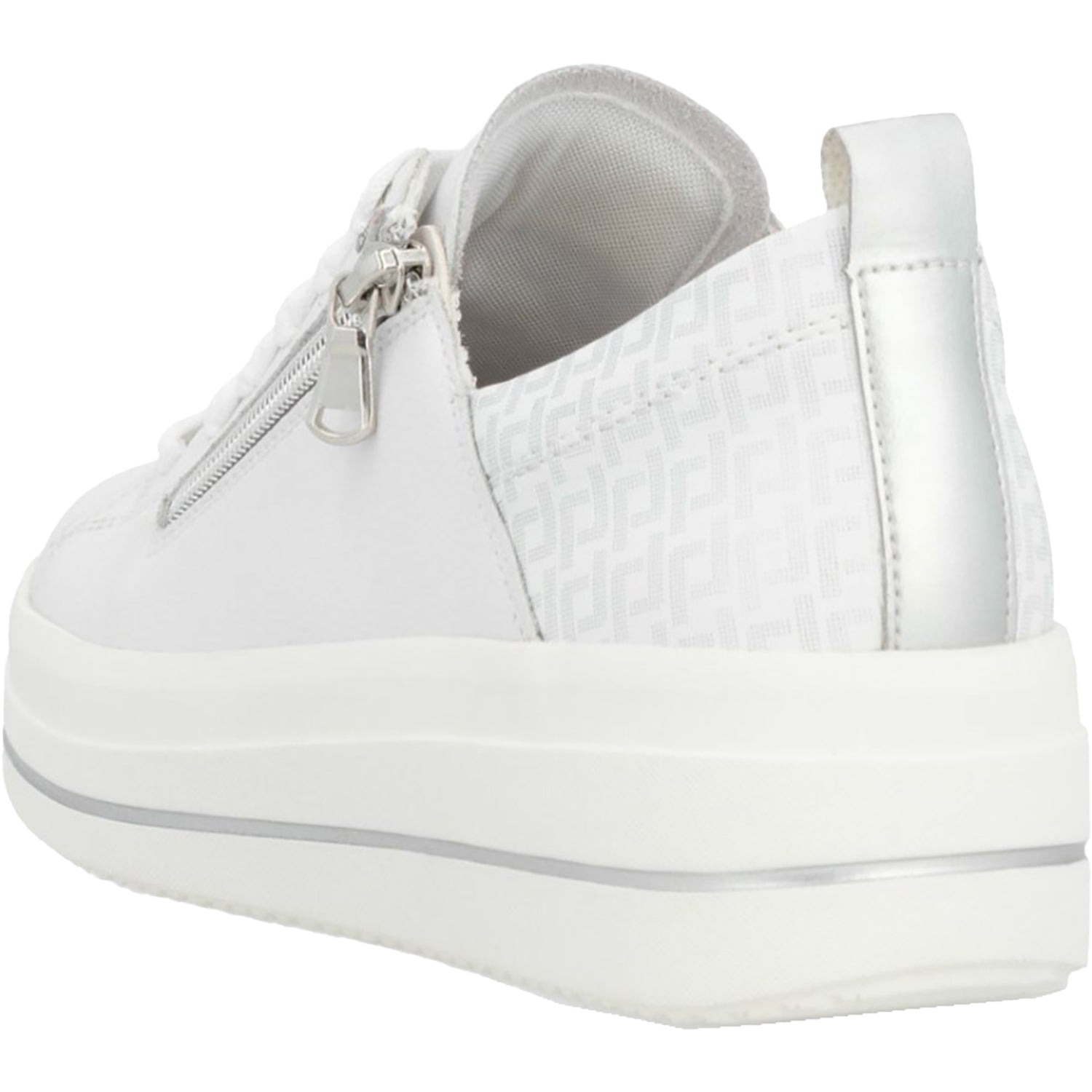 Womens Remonte D1C08-80 Remonte DC108-80 Women's Athletic Shoes White/Silver Leather White/Silver Leather