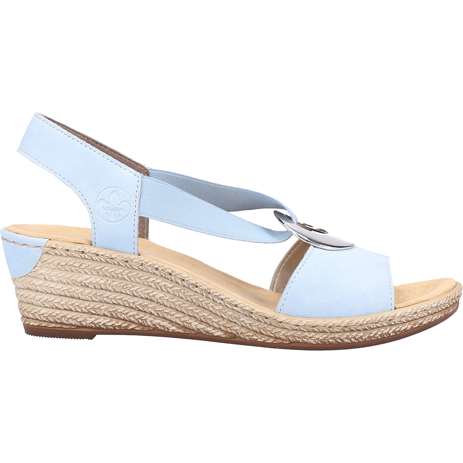 Womens Rieker Rieker 624H6-10 Fanni H6 Women's Backstrap Sandals Aqua Synthetic Aqua Synthetic