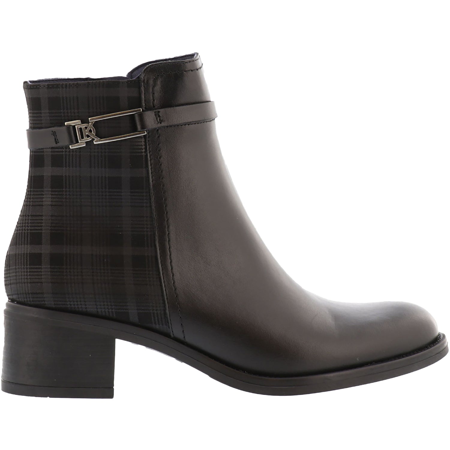 Womens Dorking Women's Dorking Chiara D9133-101792 Black Leather/Plaid Black Leather/Plaid