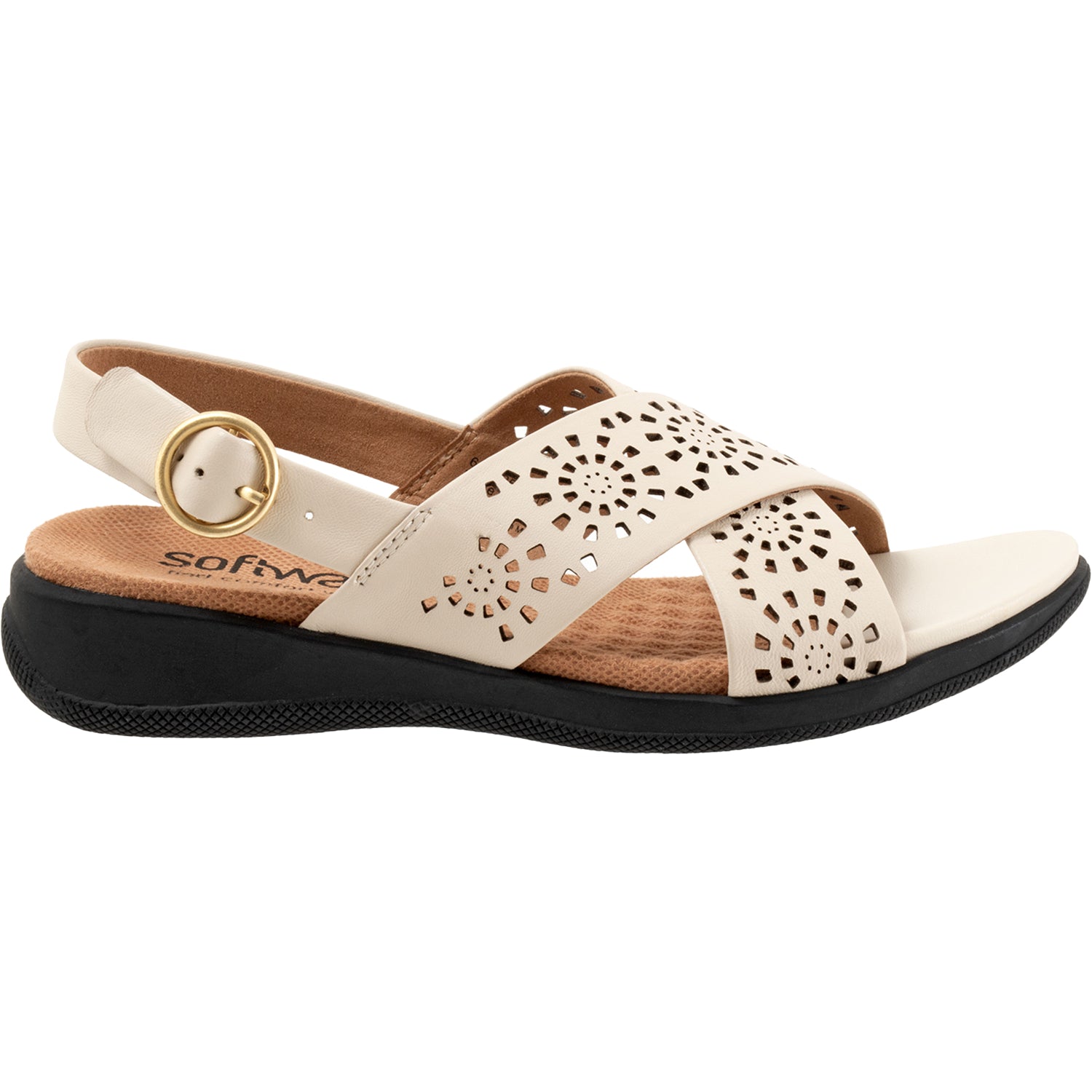 Womens Soft walk Soft Walk Tillman Sling Perf Women's Sandals Bone Leather Bone Leather