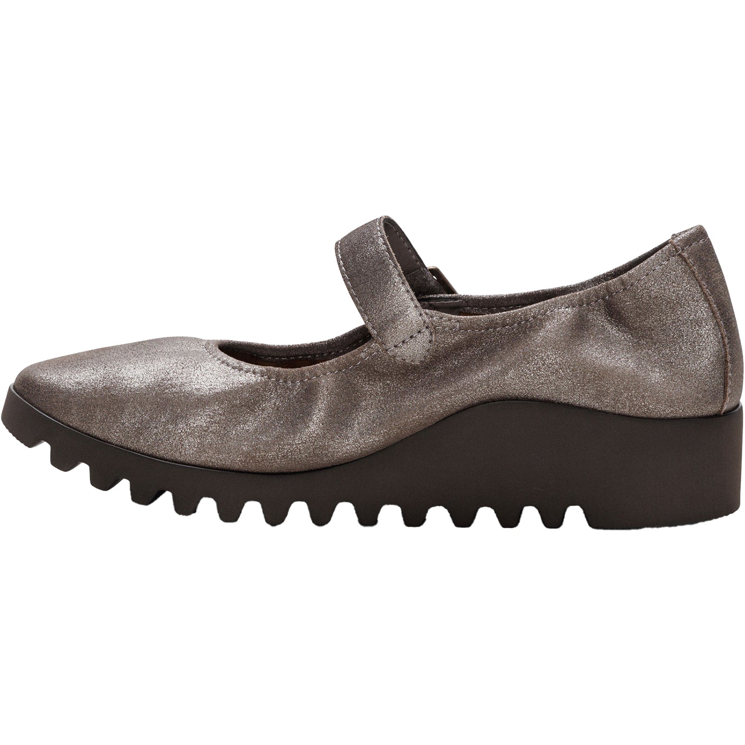 Womens Aetrex Women's Aetrex Joanne Brushed Silver Leather Brushed Silver Leather