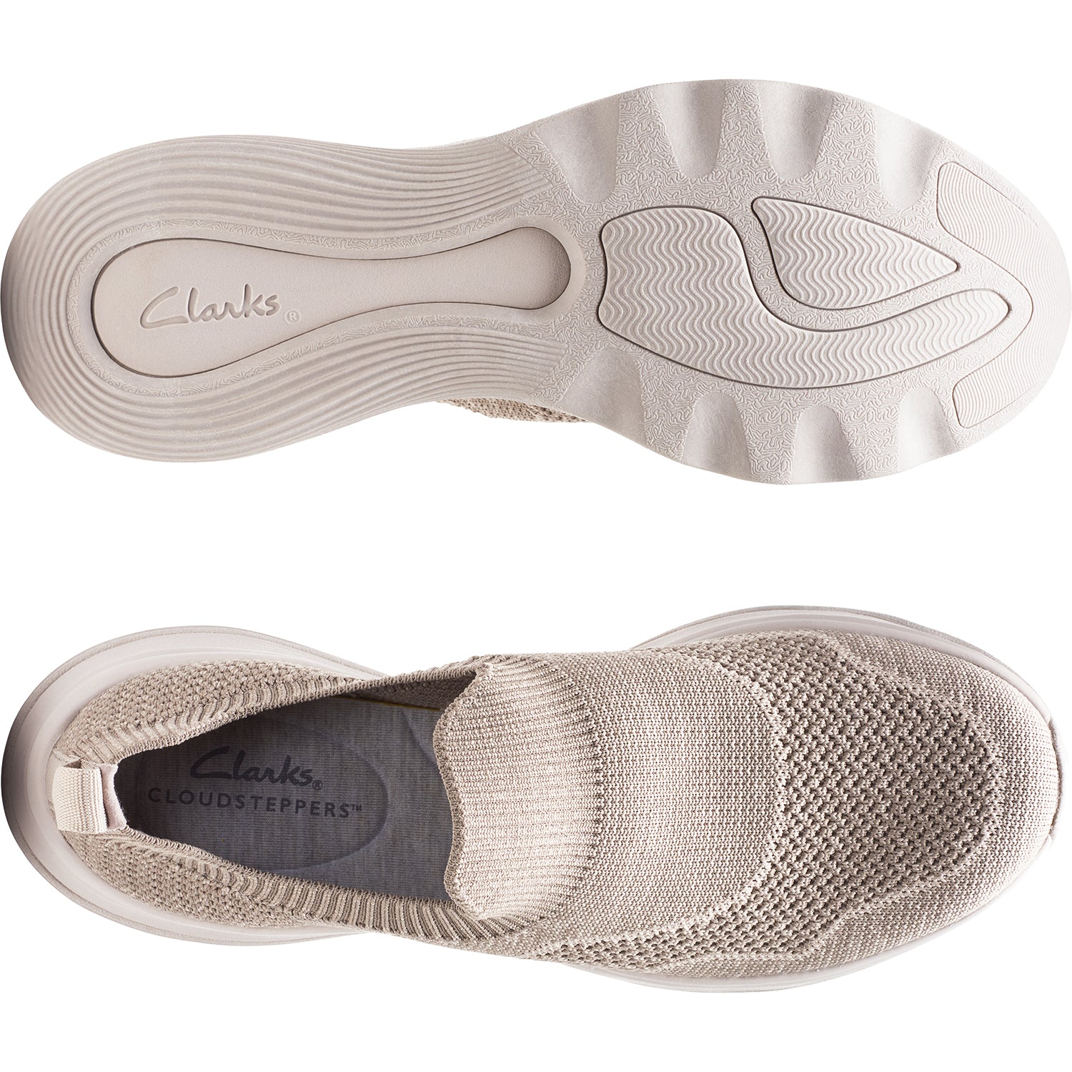 Womens Clarks Clarks Cloudsteppers Circuit Path Women's Slip On Sneakers Mauve Knit Fabric Mauve Knit Fabric