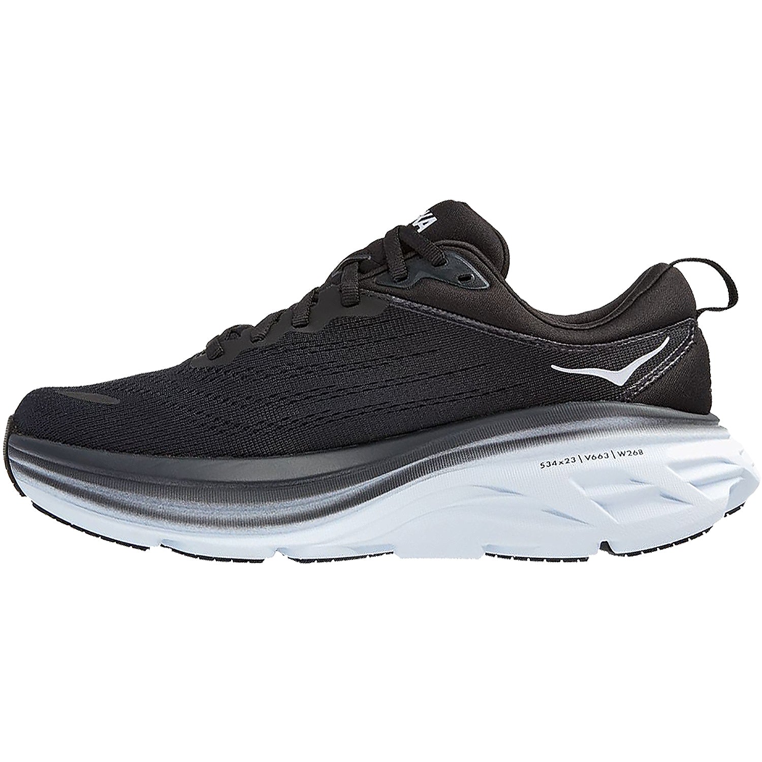 Womens Hoka one one Women's Hoka Bondi 8 Black/White Mesh (Neutral Support) Black/White Mesh