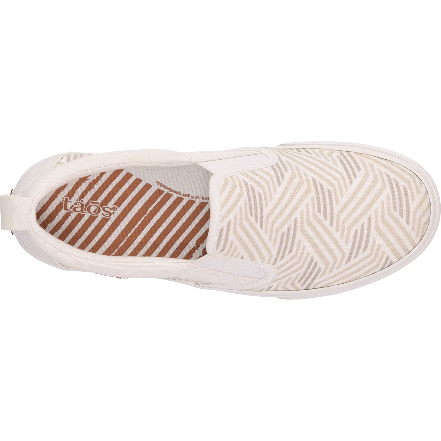 Womens Taos Taos Rubber Soul Women's Sneakers Geo Print White Canvas Geo Print White Canvas