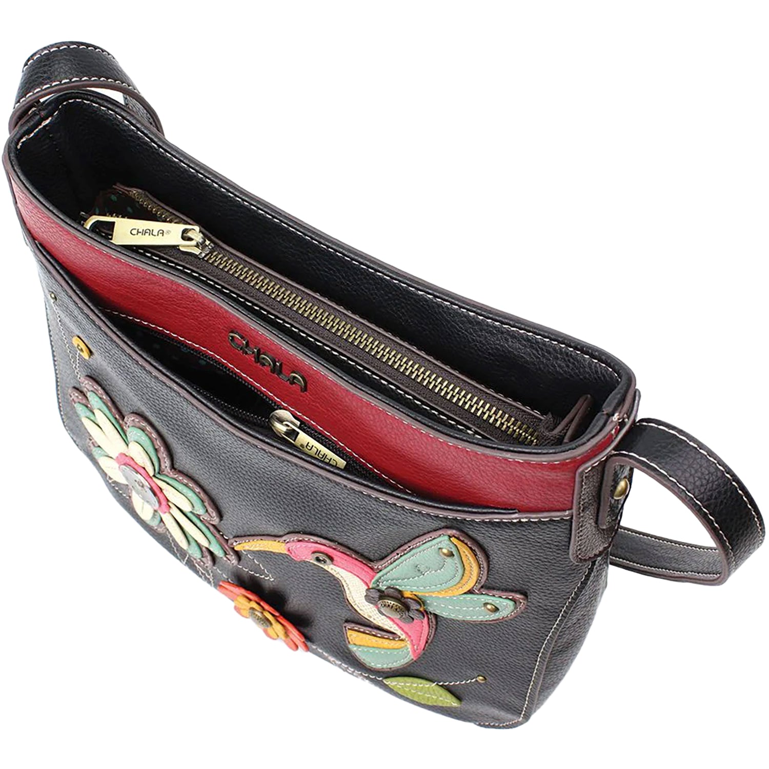 Unisex Chala Chala Hummingbird Crescent Crossbody Black Synthetic Black Synthetic