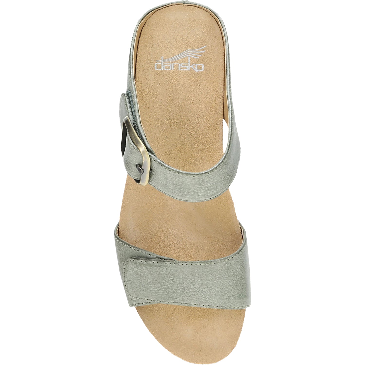 Womens Dansko Dansko Tanya Women's Wedge Heel Slide Sandals Sage Milled Burnished Leather Sage Milled Burnished Leather