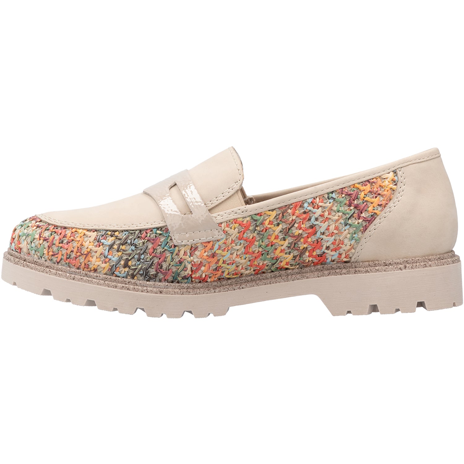 Womens Rieker Women's Rieker 45562-90 Gitta 62 Perle Vegan Patent/Multi Woven Perle Vegan/Patent Multi Woven