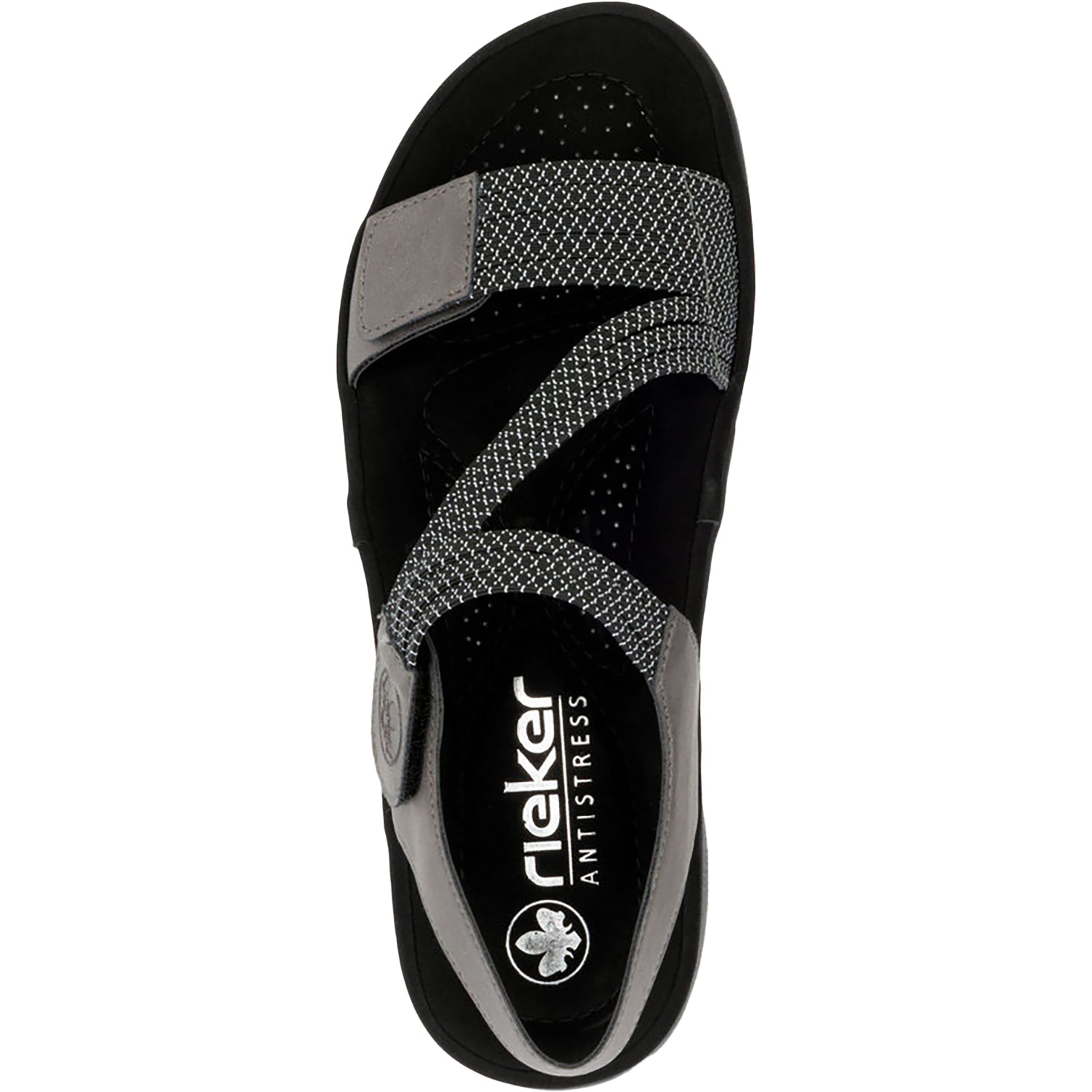 Womens Rieker Rieker 64870-42 Women's Sandals Mineral/Schwarz Synthetic Mineral/Schwarz Synthetic