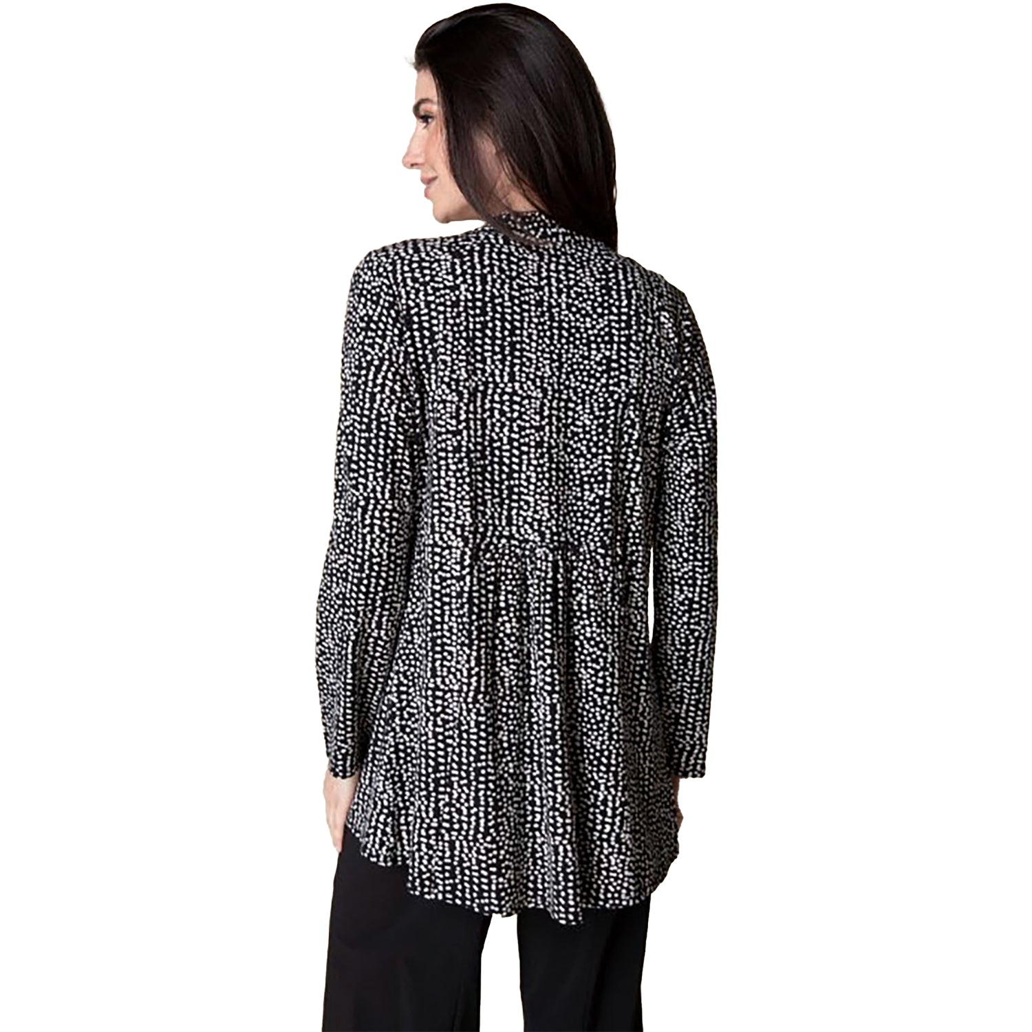 Womens Habitat Habitat Long Shirred Open Front Jacket Women's Black Dots Black Dots